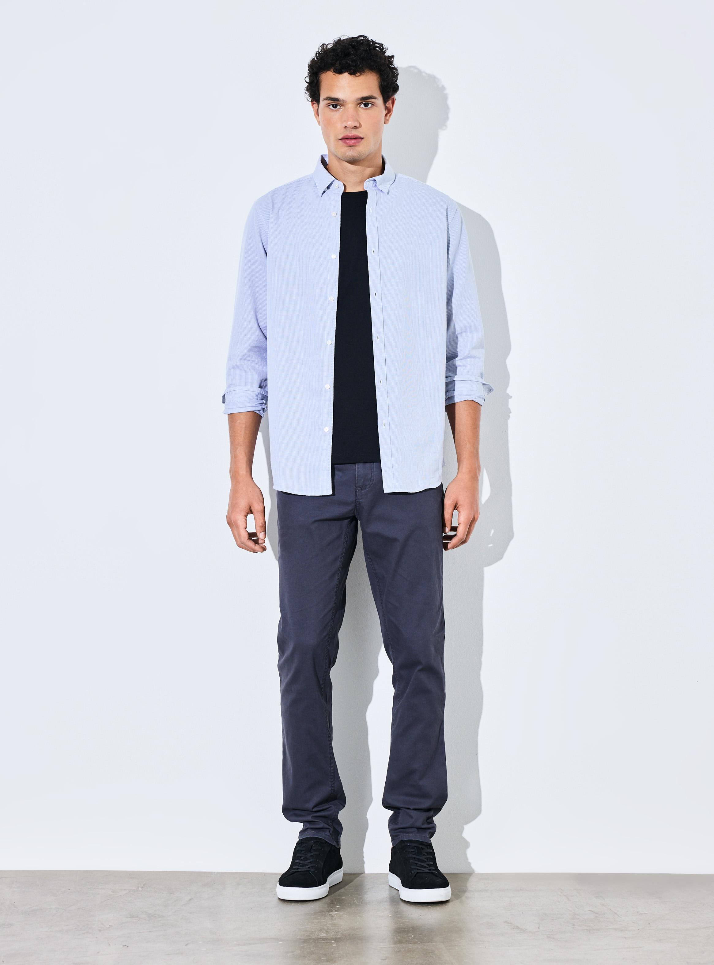 Camisa Poplin Rayas Manga Larga-4