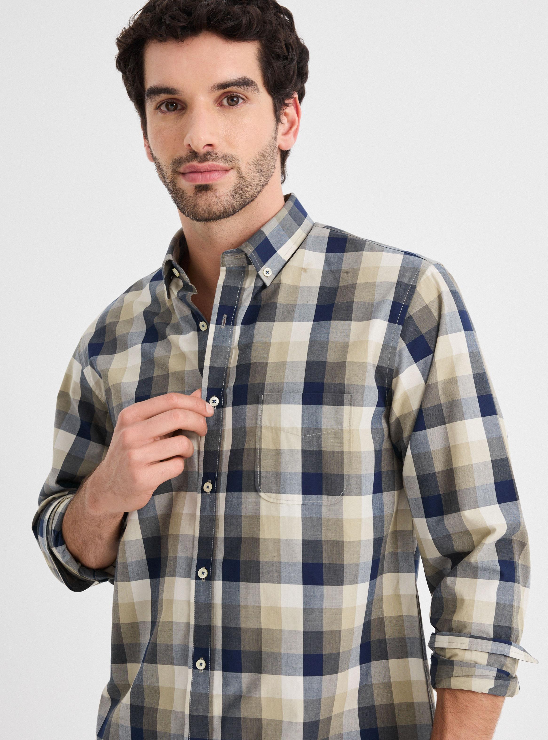 Camisa Manga Larga Cuadros Grandes-2