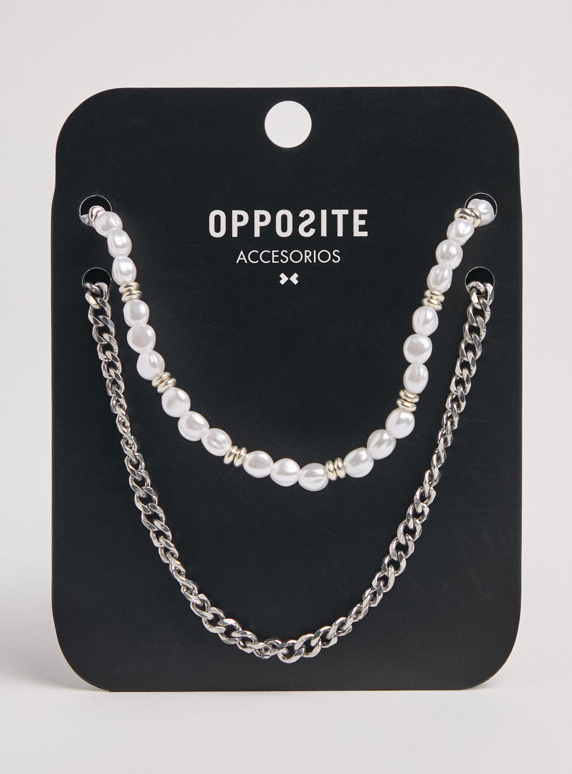 Set de Accesorios Collares de Metal y Perlas 2 Piezas-2