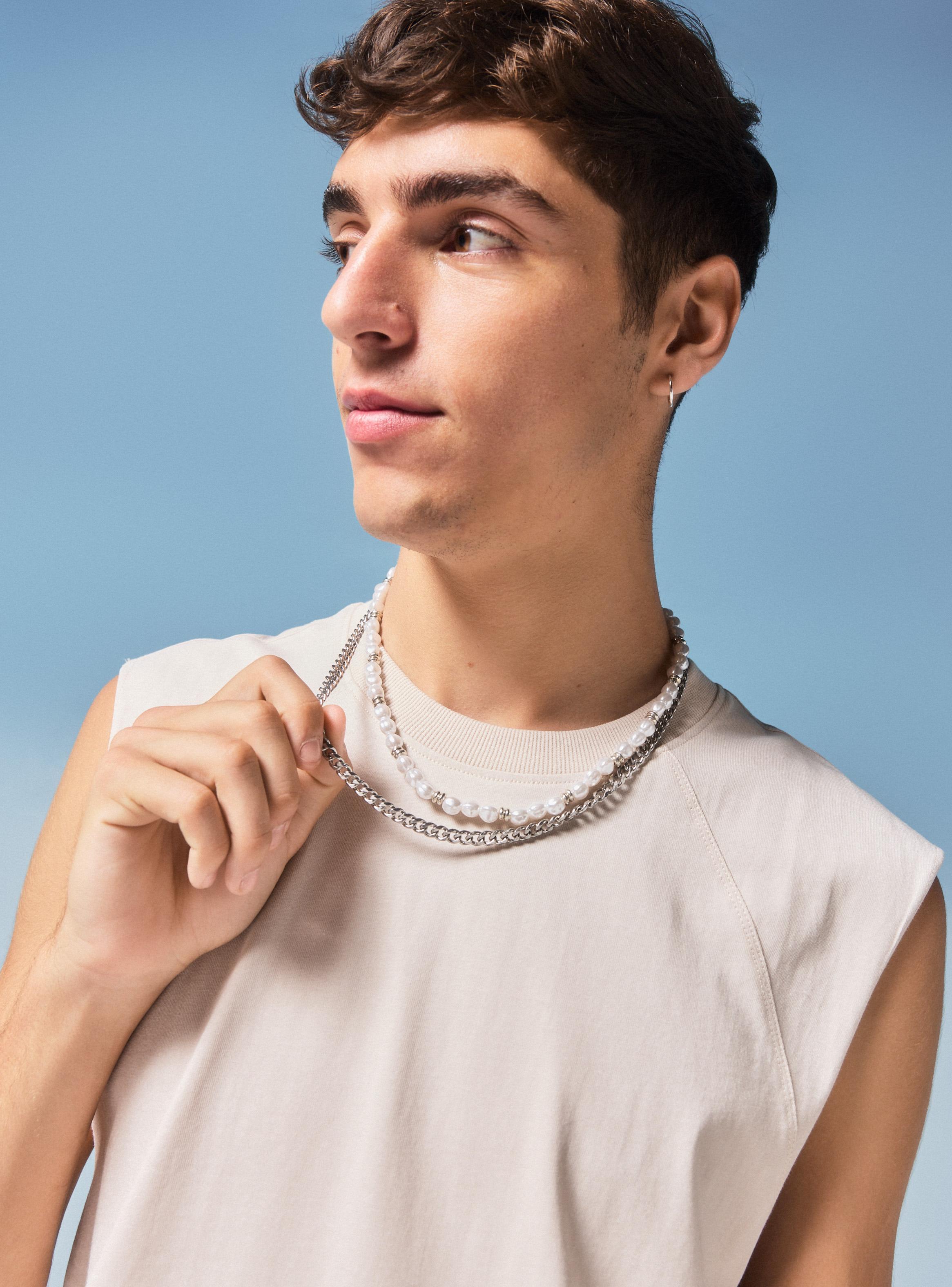 Set de Accesorios Collares de Metal y Perlas 2 Piezas-3