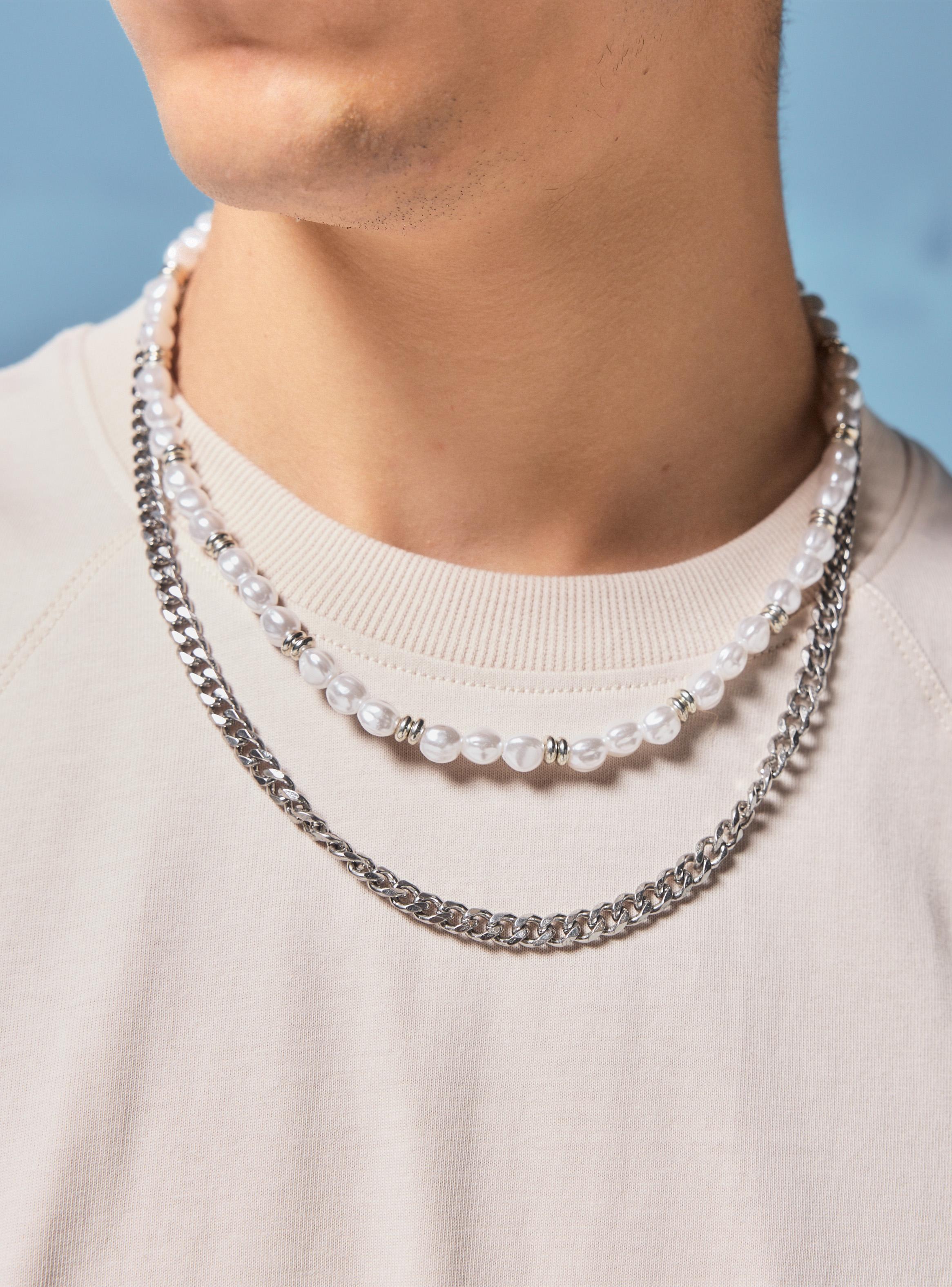 Set de Accesorios Collares de Metal y Perlas 2 Piezas-4