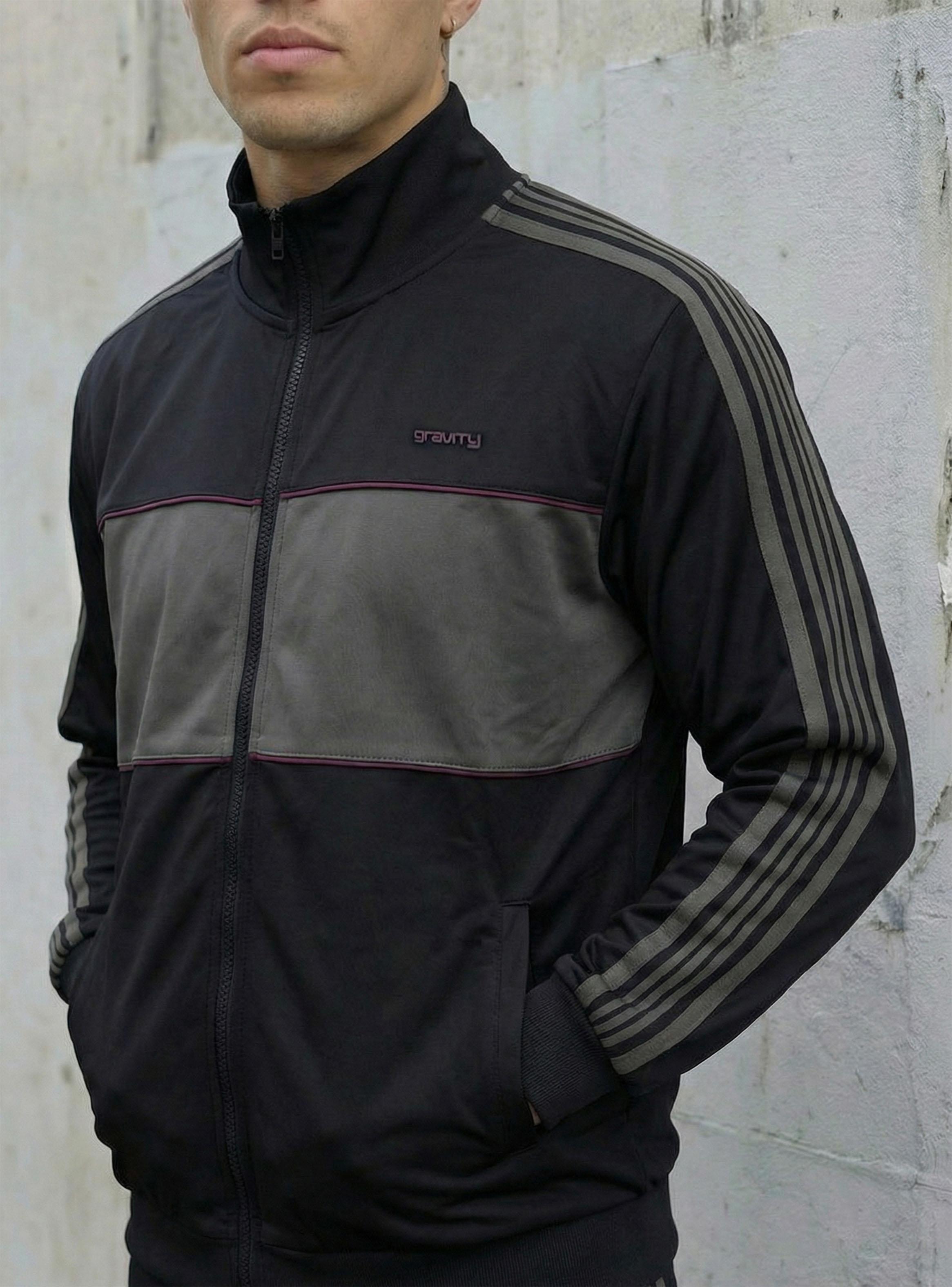 Polerón Lineas en Mangas Nailon-3