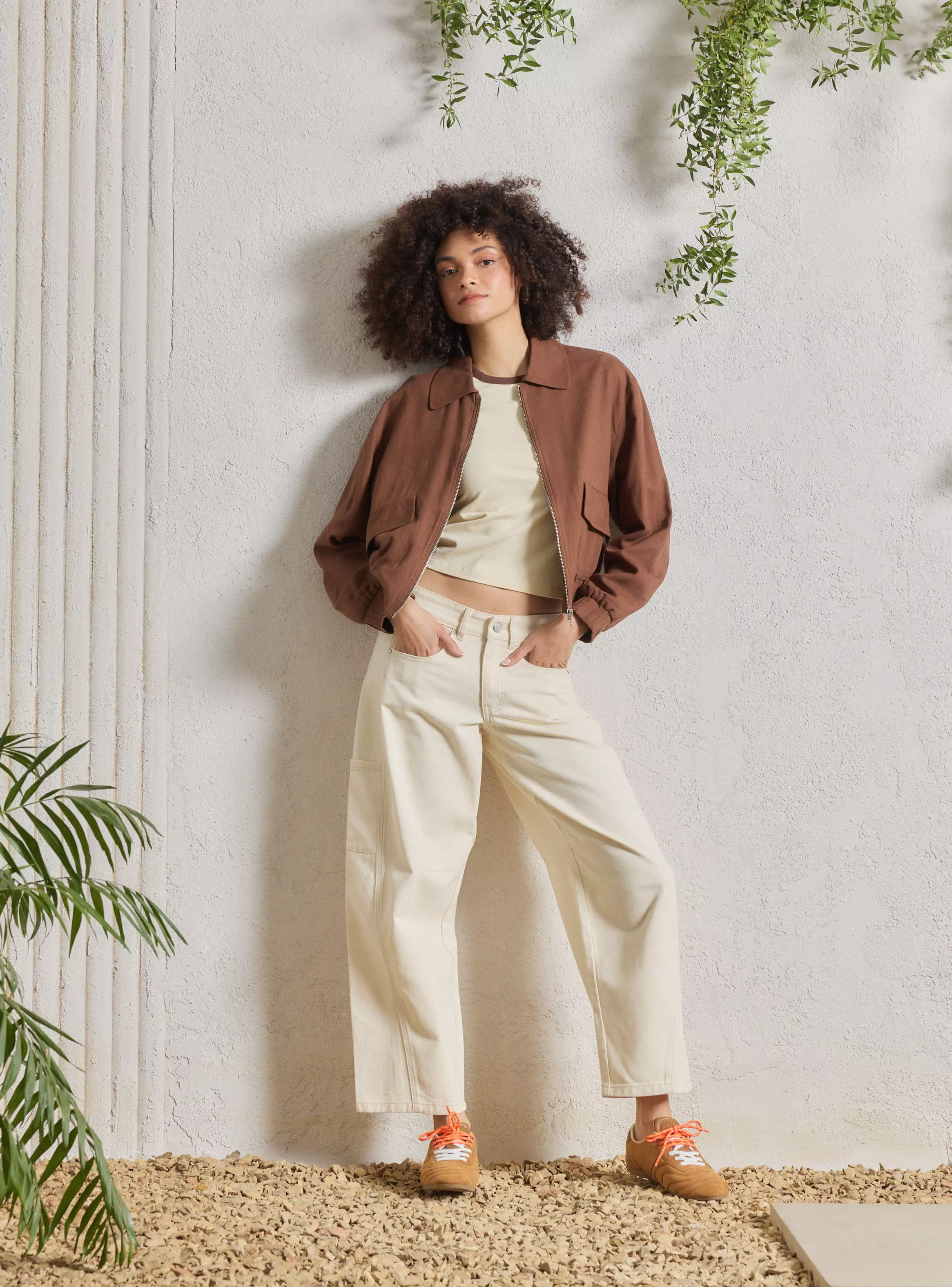 Chaqueta Bomber con Cierre Frontal-4