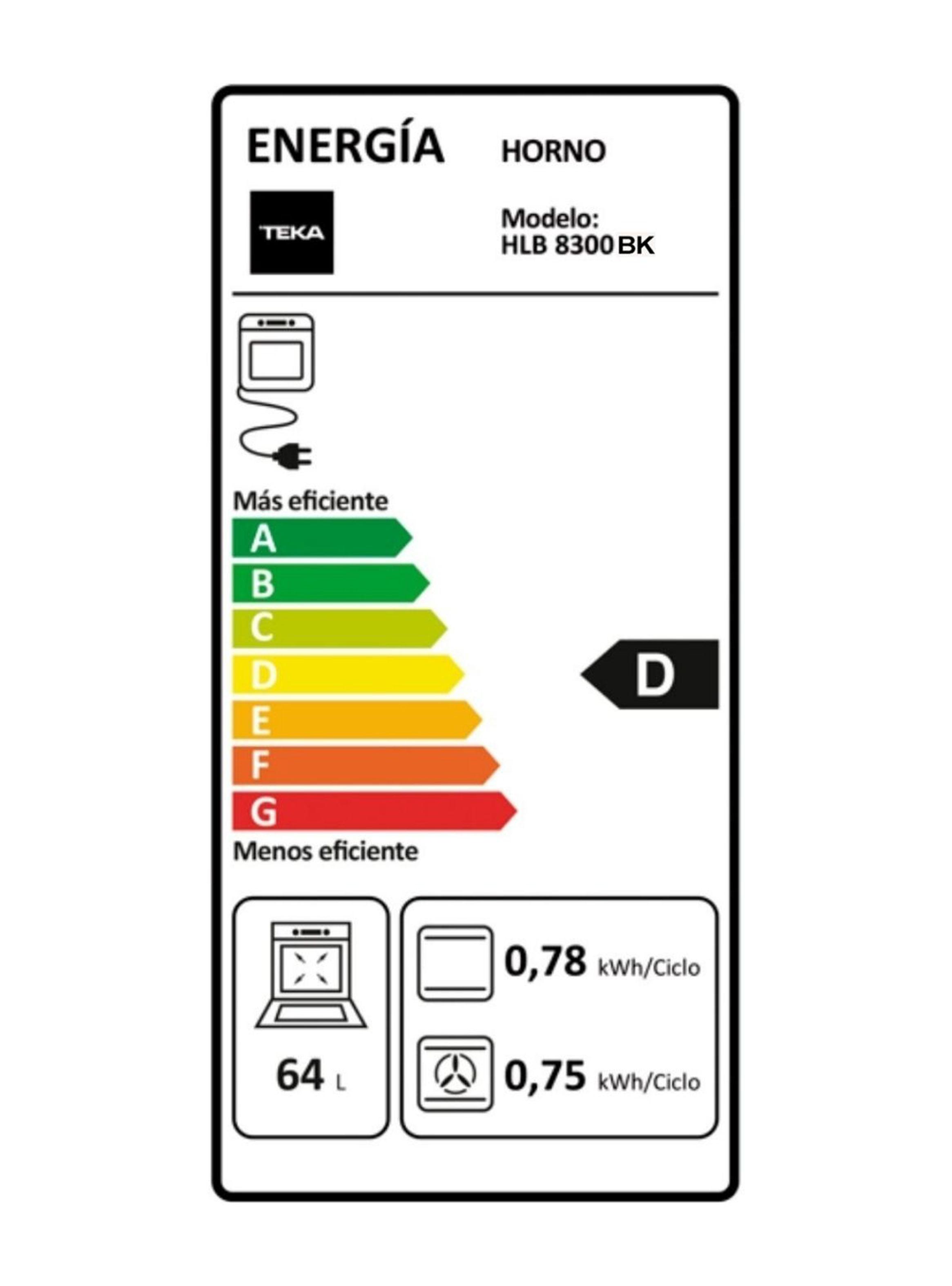Horno Empotrable Eléctrico 64 Litros HLB-8300 BK-5