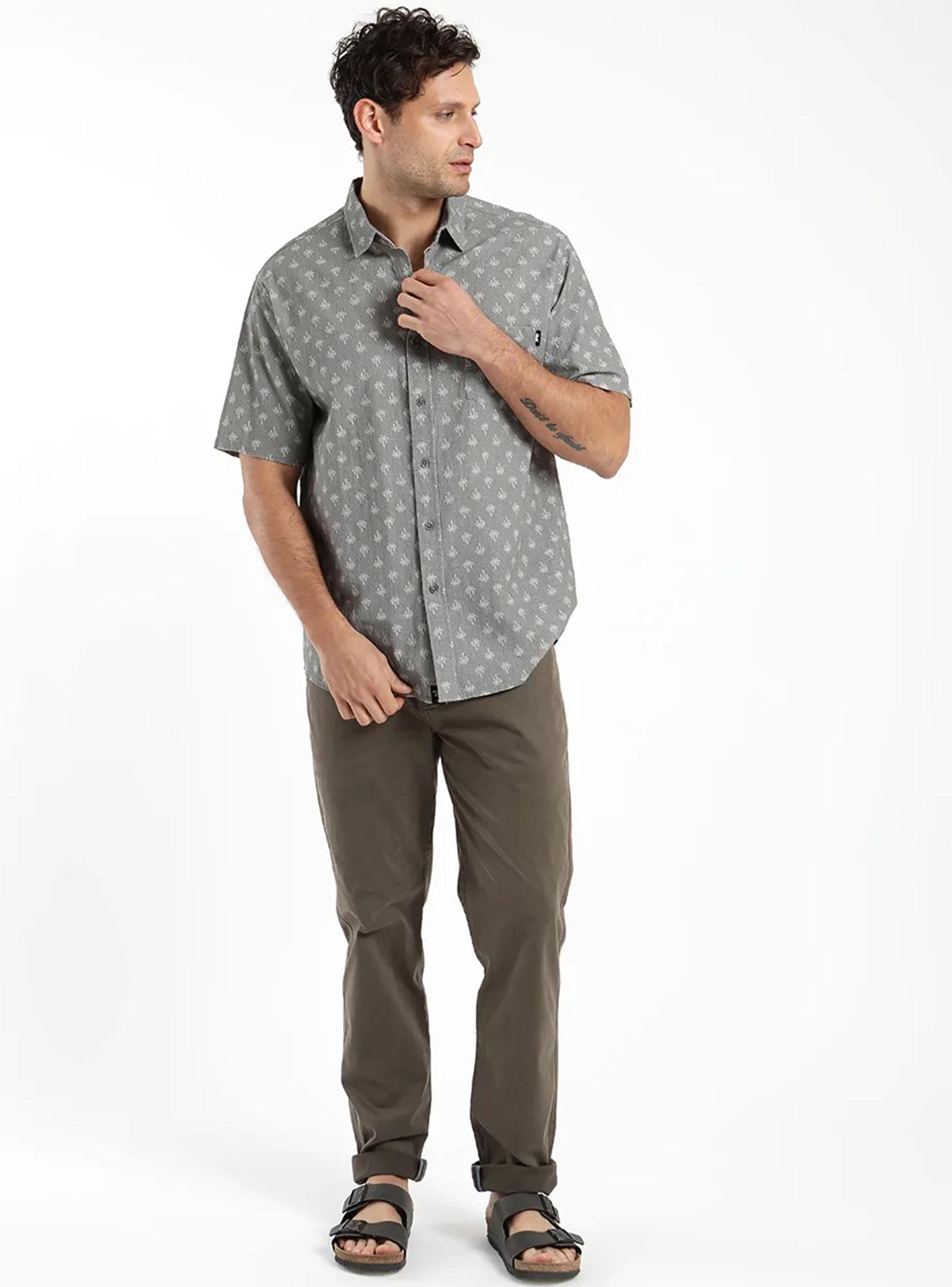 Camisa Textura Palmeras Algodón Orgánico-3