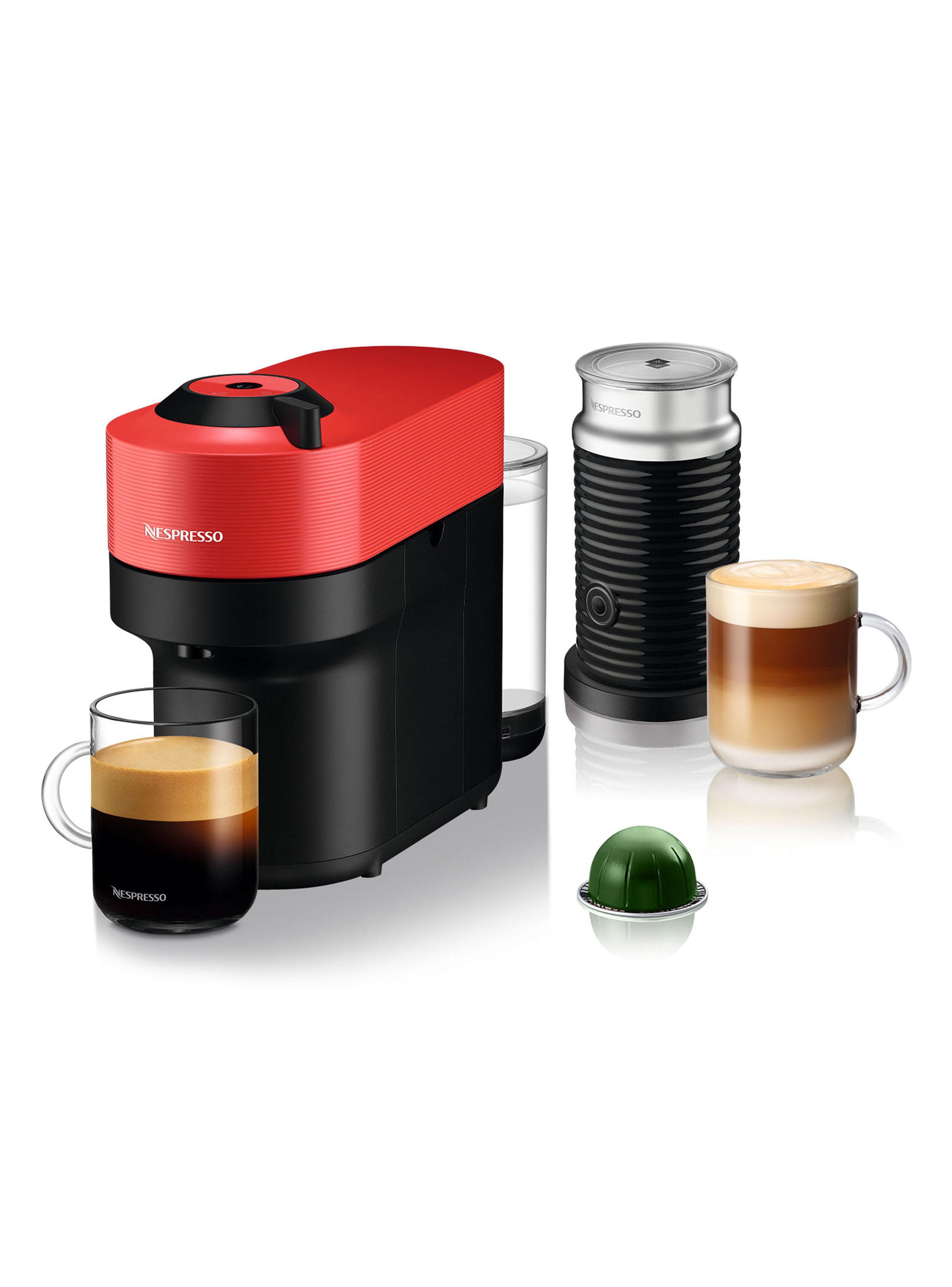 Cafetera Vertuo Pop Roja + Espumador de Leche Aeroccino 3-0