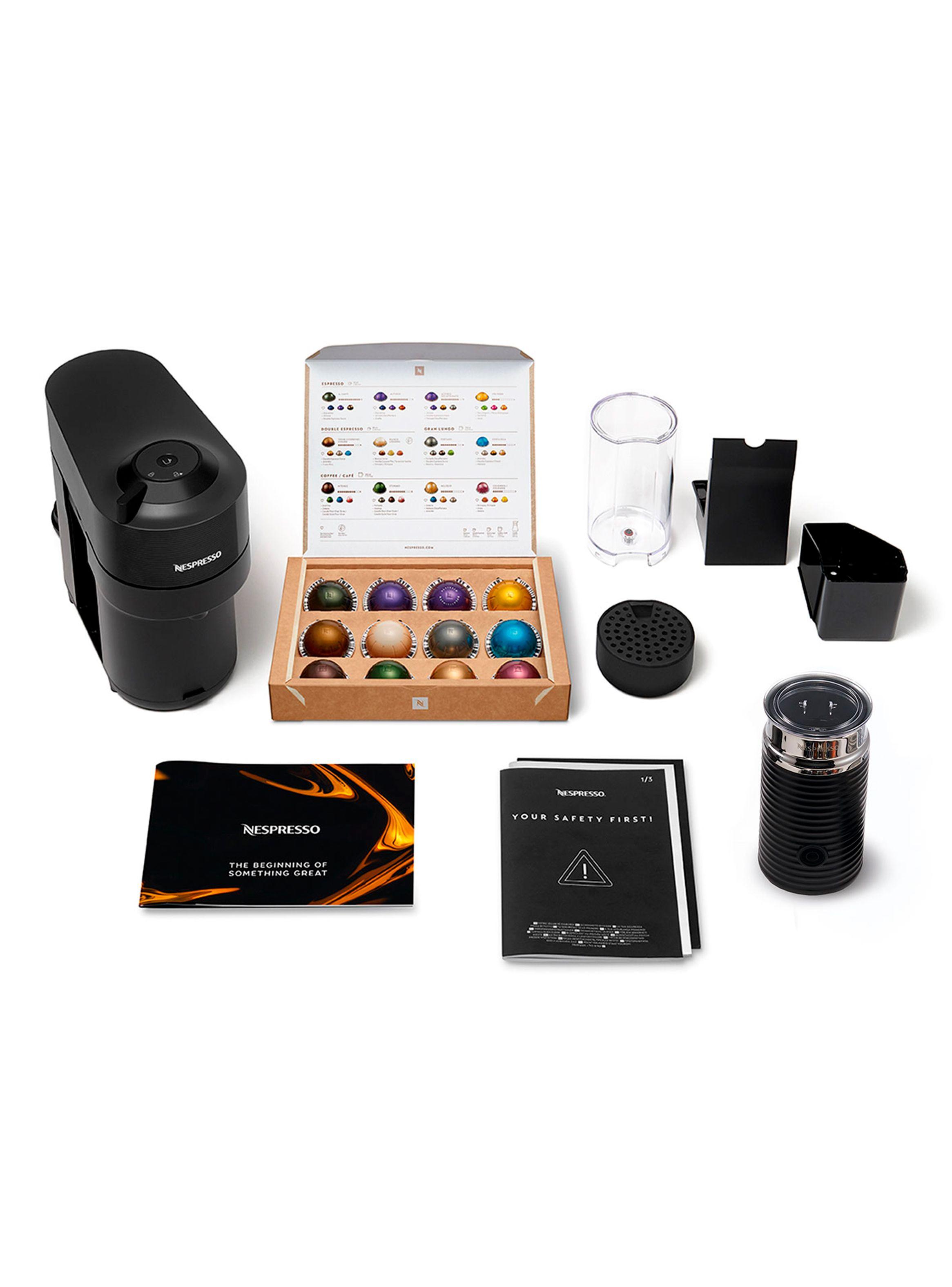Cafetera Vertuo Pop Negra + Espumador de Leche Aeroccino 3-4