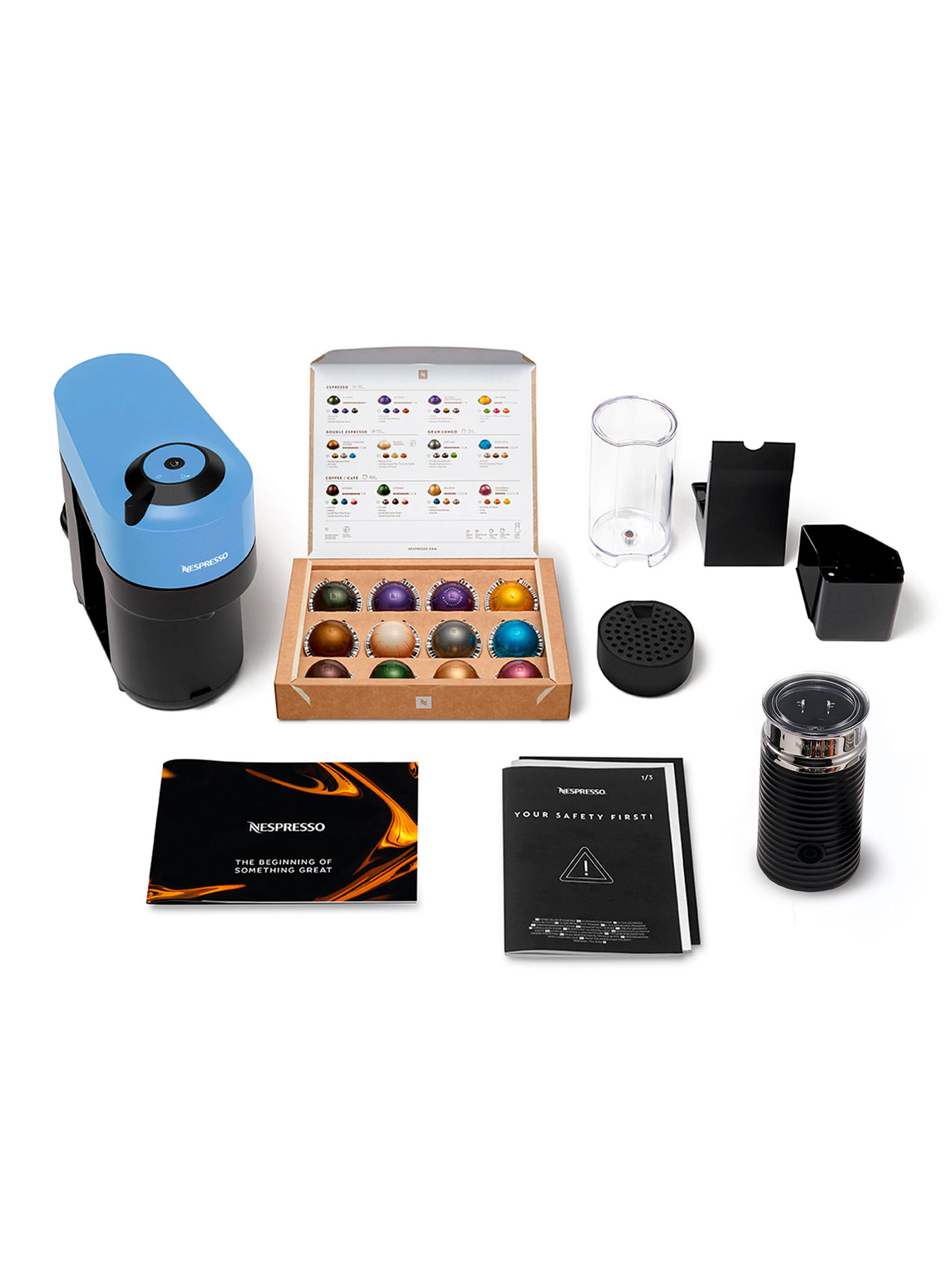 Cafetera Vertuo Pop Azul + Espumador de Leche Aeroccino 3-4