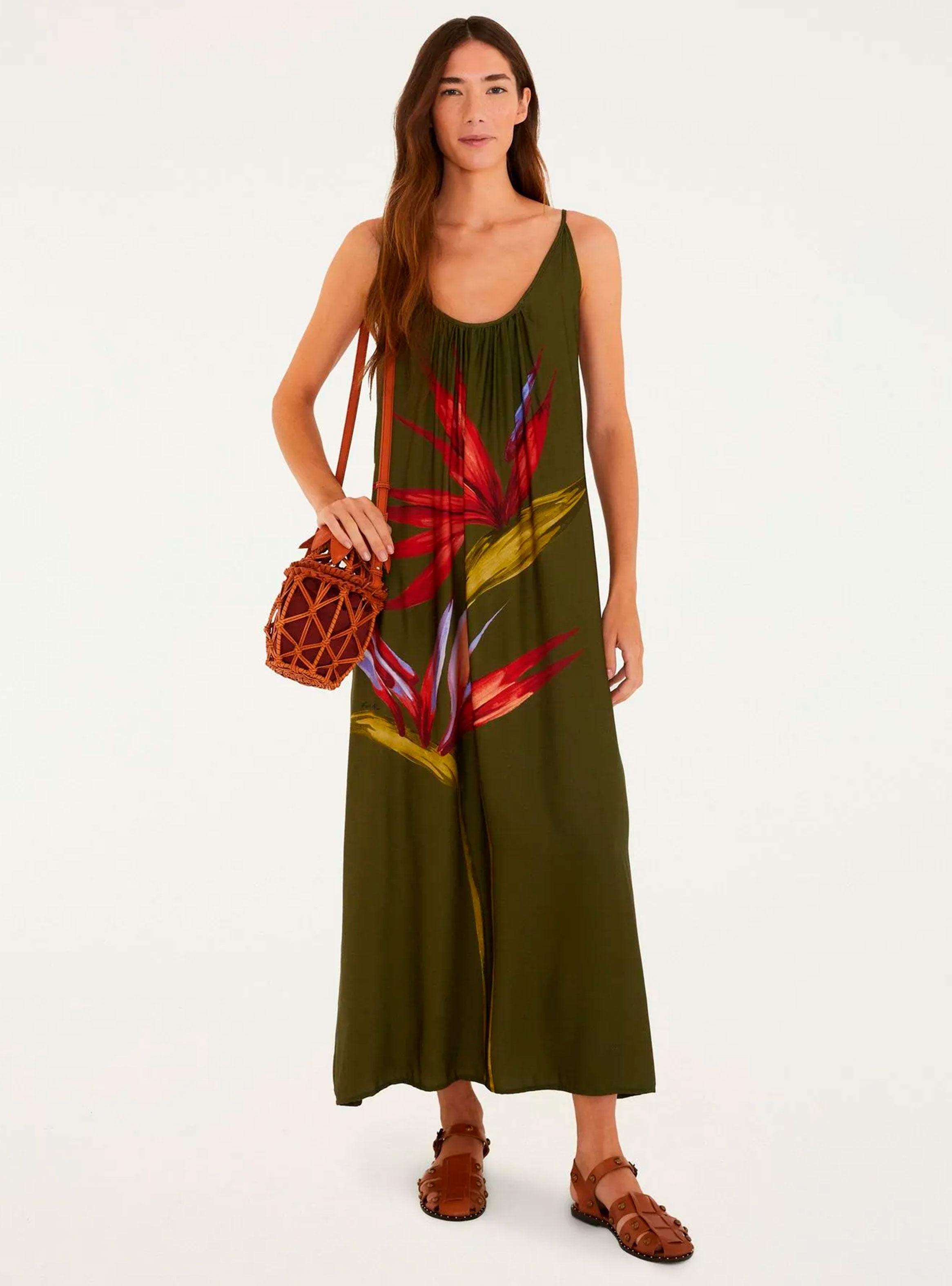 Vestido Midi con Estampado Floral-0