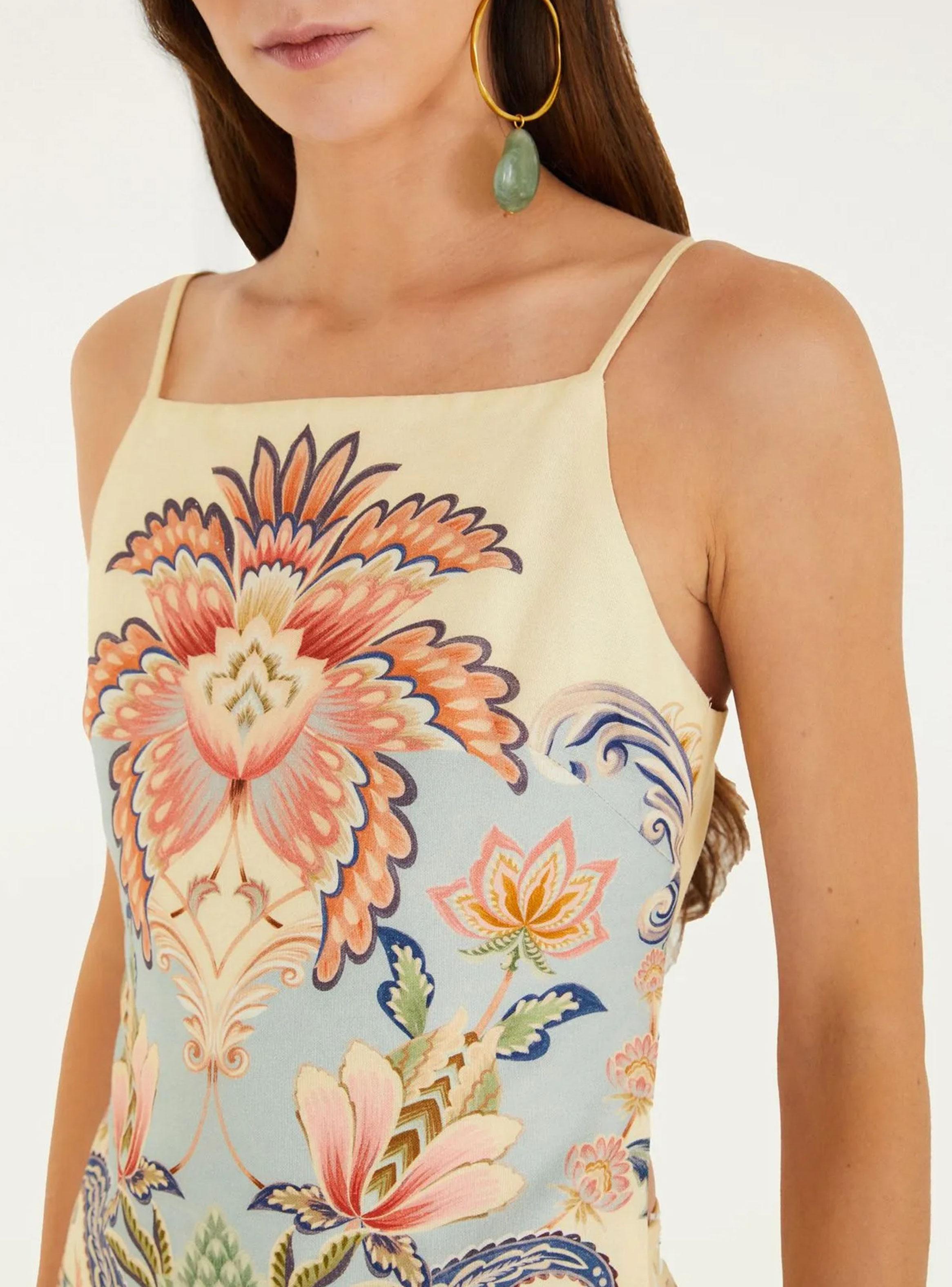 Blusa Escote Cuadrado Diseño Floral-2
