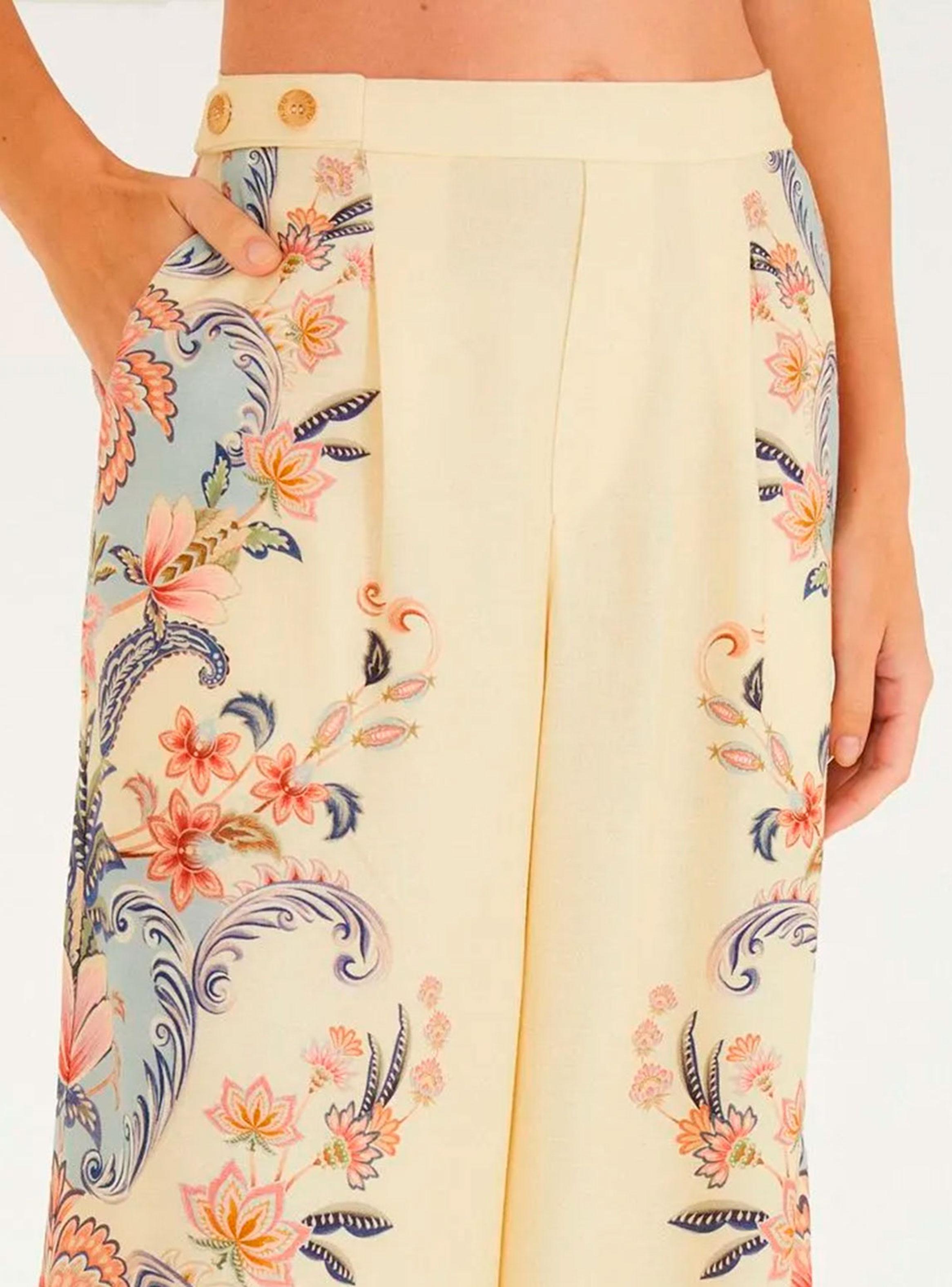 Pantalón Recto Diseño Floral-2