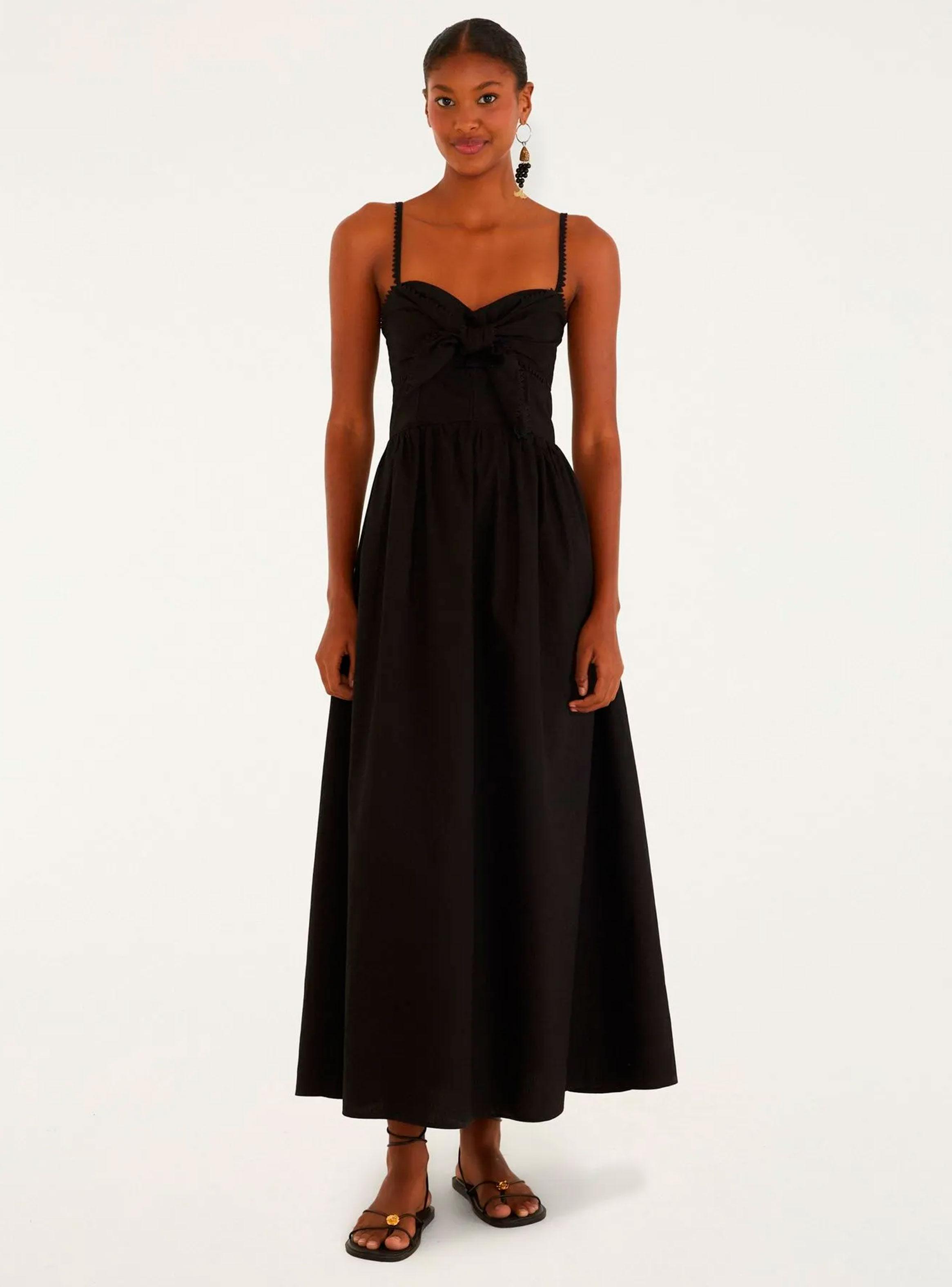 Vestido Midi Escote Corazón y Amarra-0