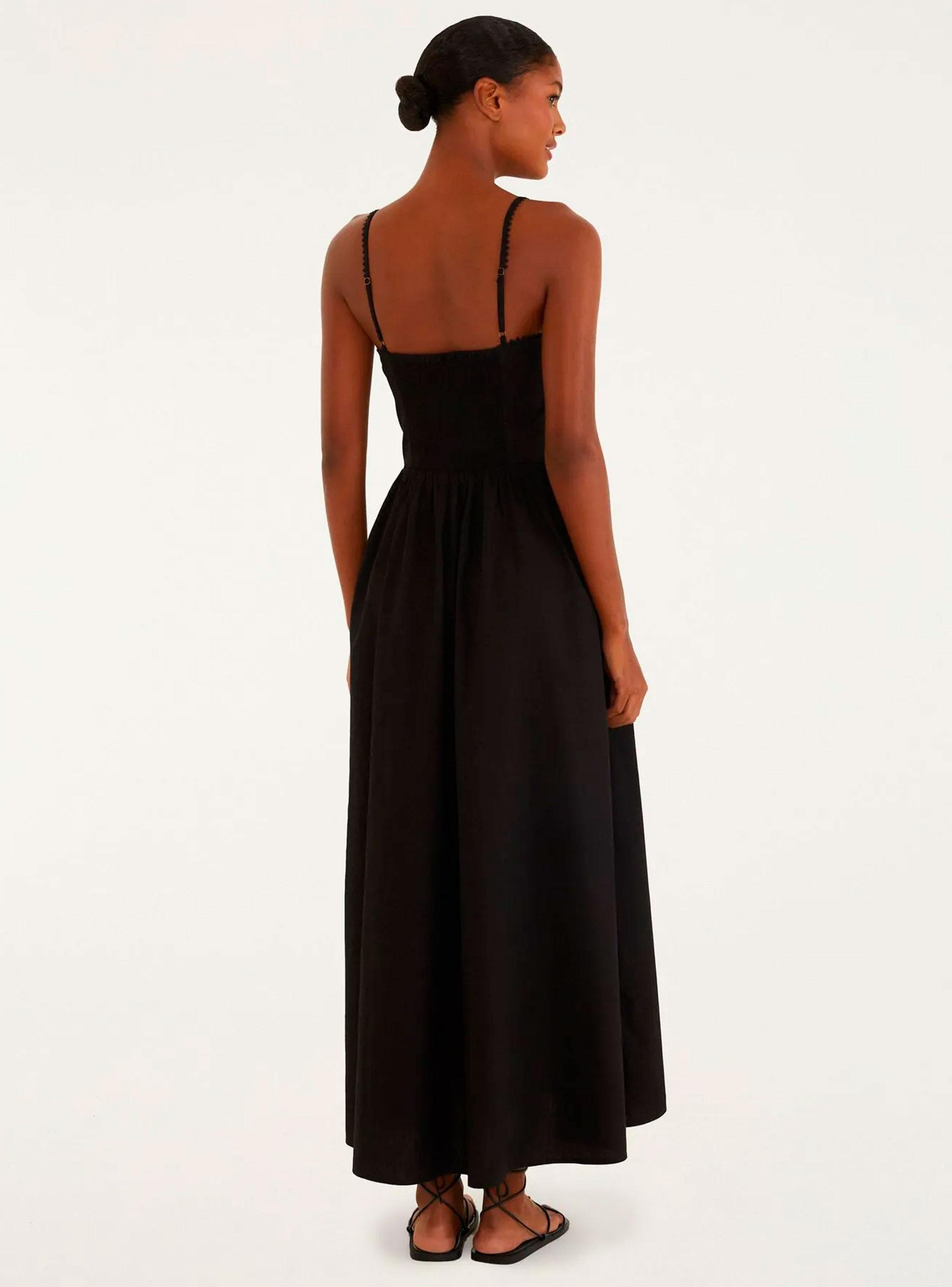 Vestido Midi Escote Corazón y Amarra-1