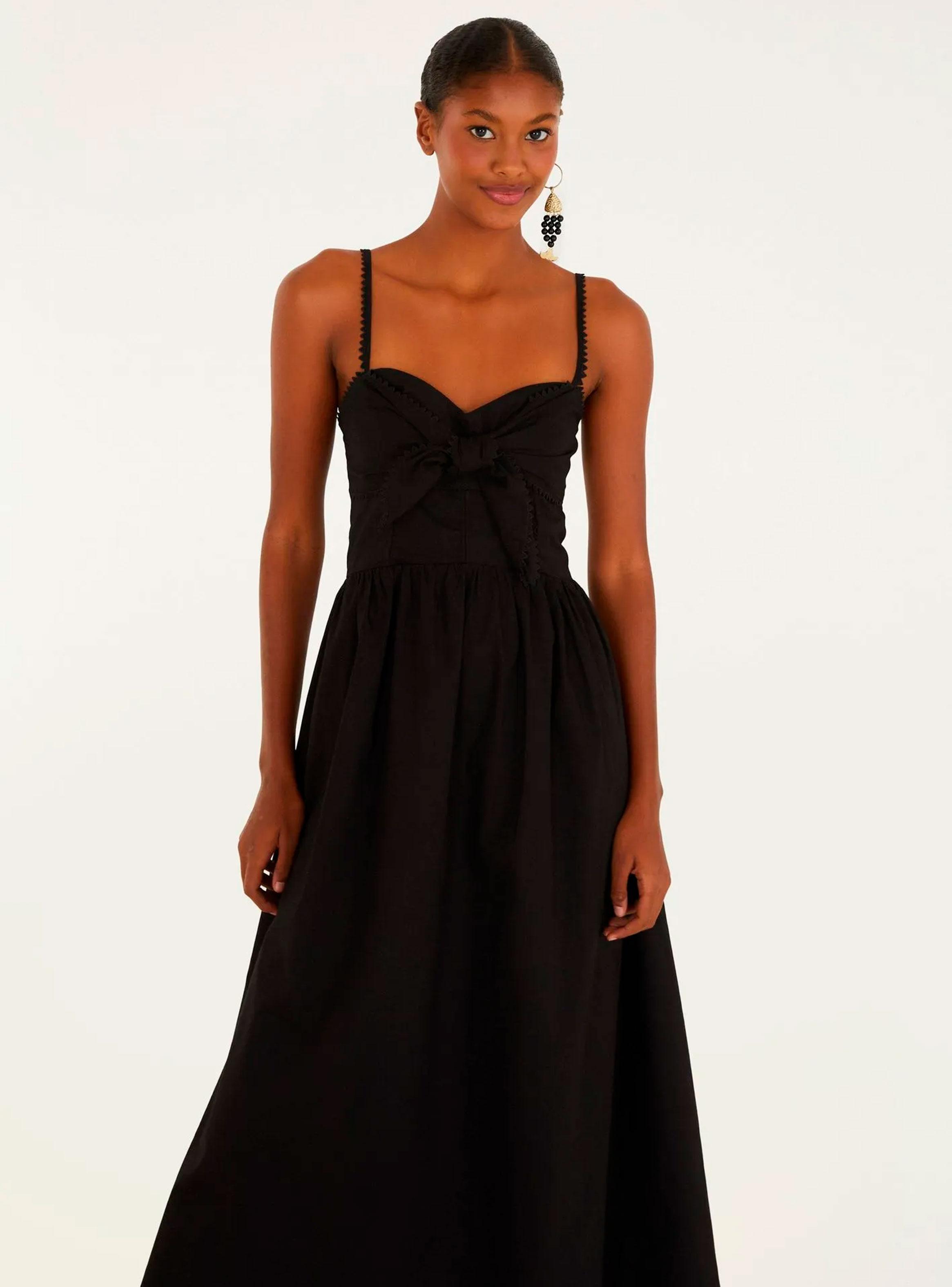 Vestido Midi Escote Corazón y Amarra-2