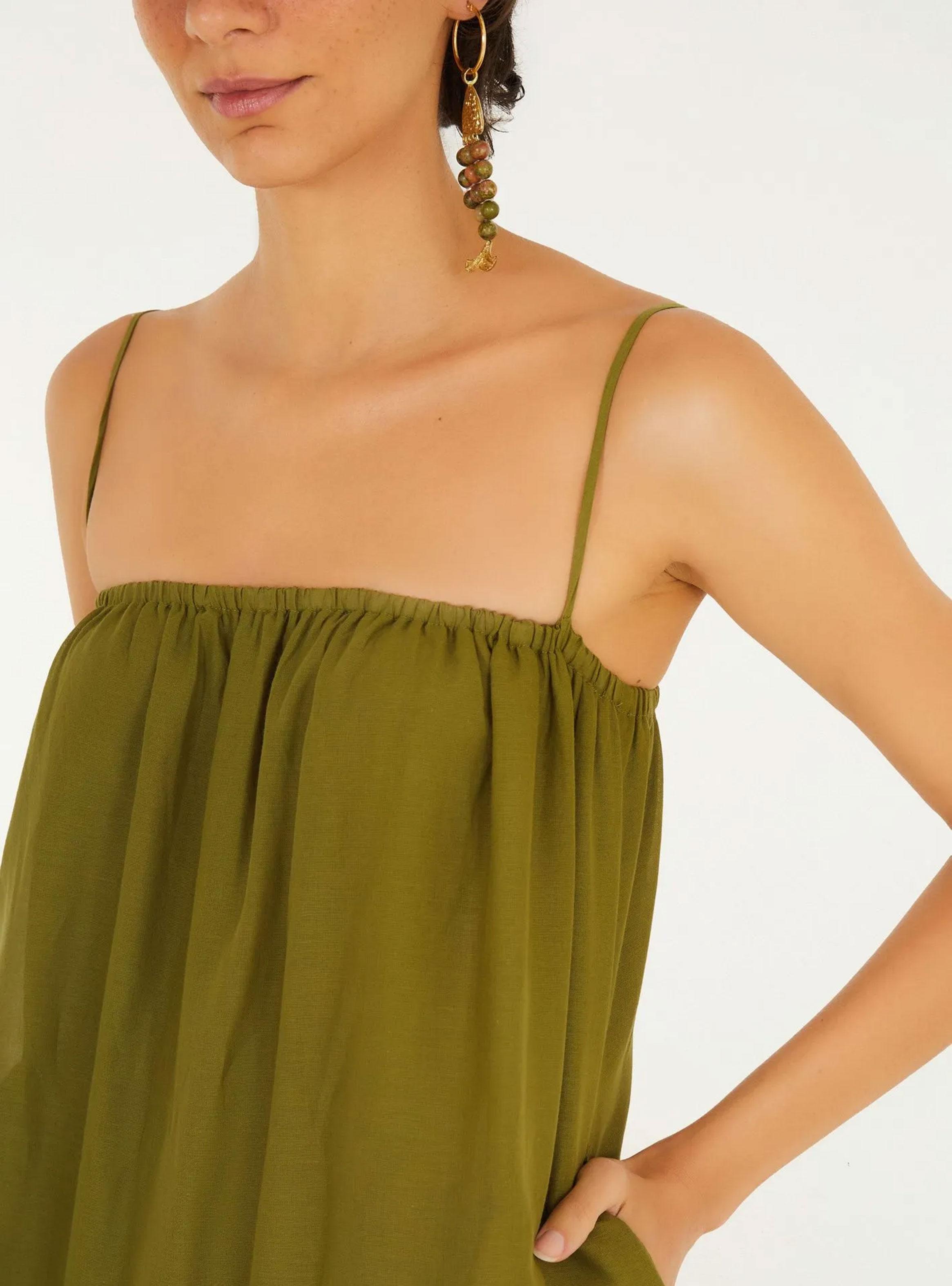 Vestido Midi con Falda Fruncida en Niveles-3