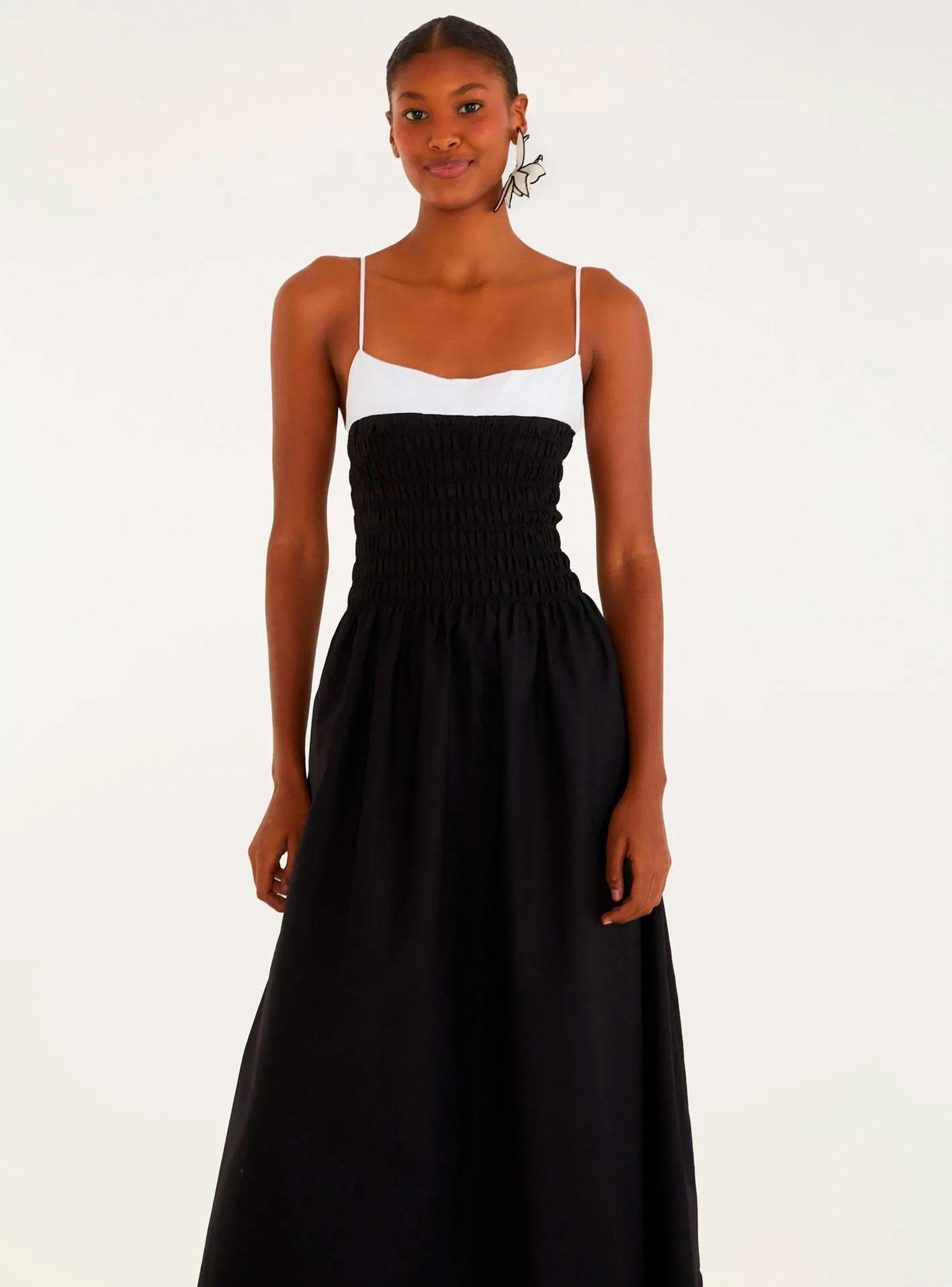 Vestido Bicolor y Detalle Panal-2