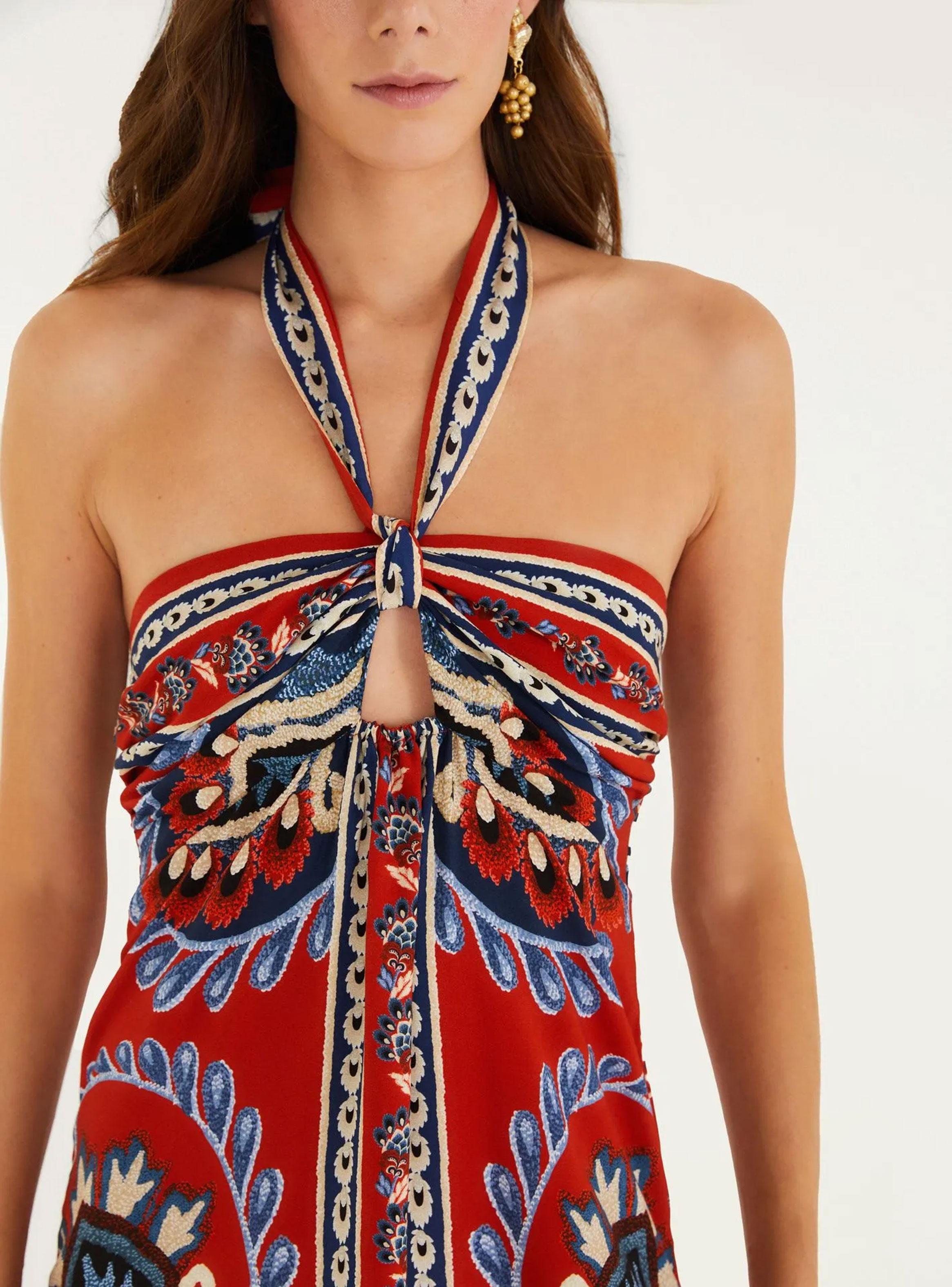 Vestido Midi Escote con Amarra Diseño Boho-3
