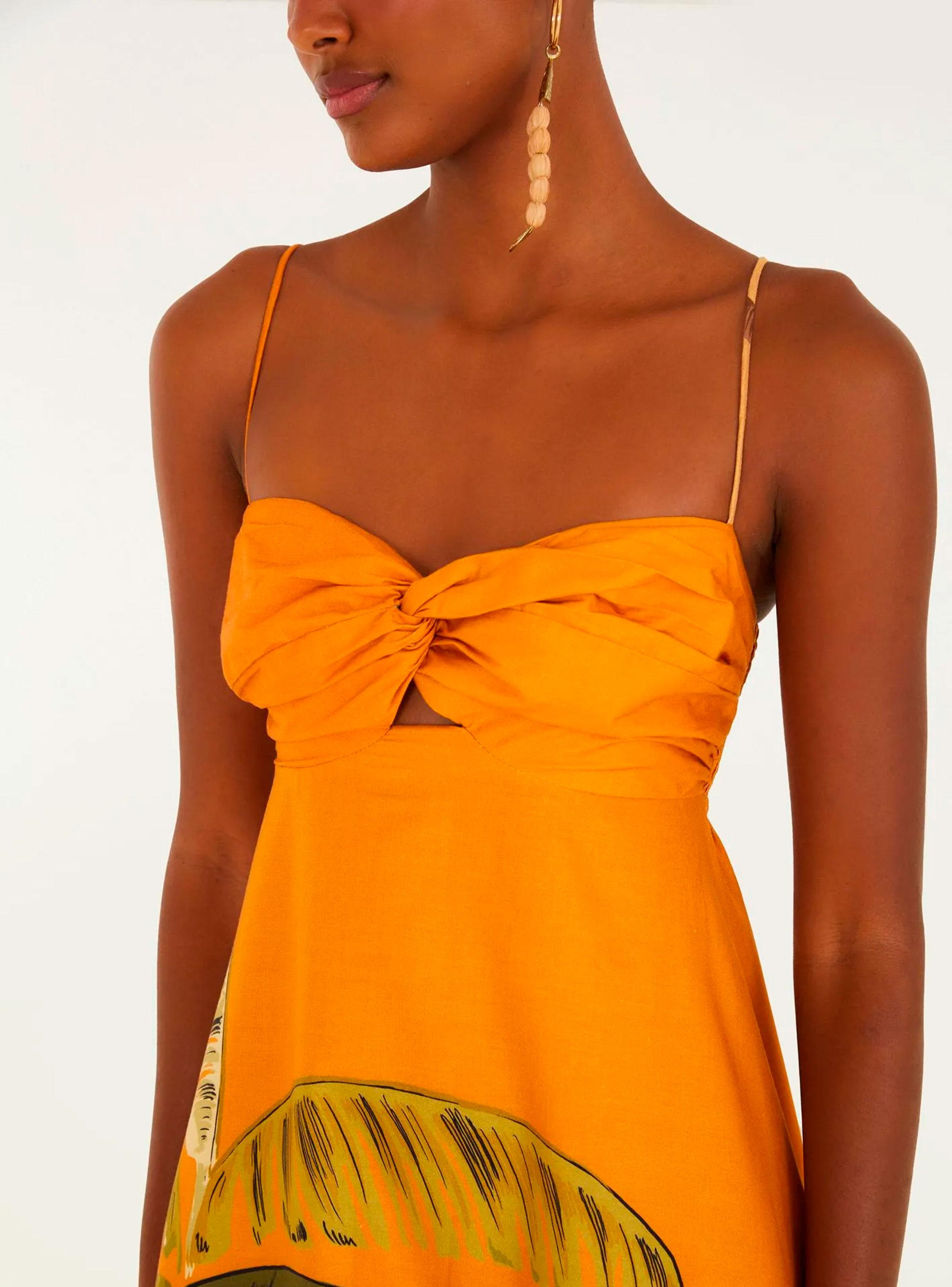 Vestido Midi Detalle Cruzado en Escote y Diseño de Palmeras-3