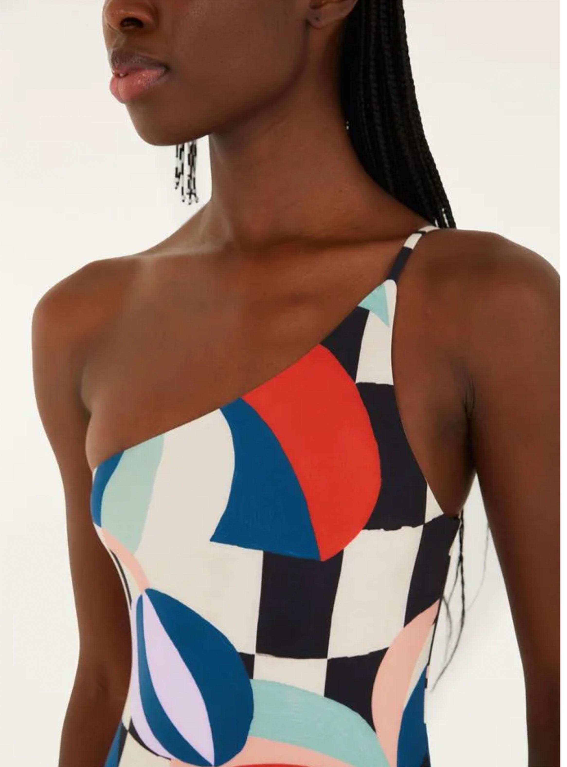 Traje de Baño Diseño Damero Moderno-2