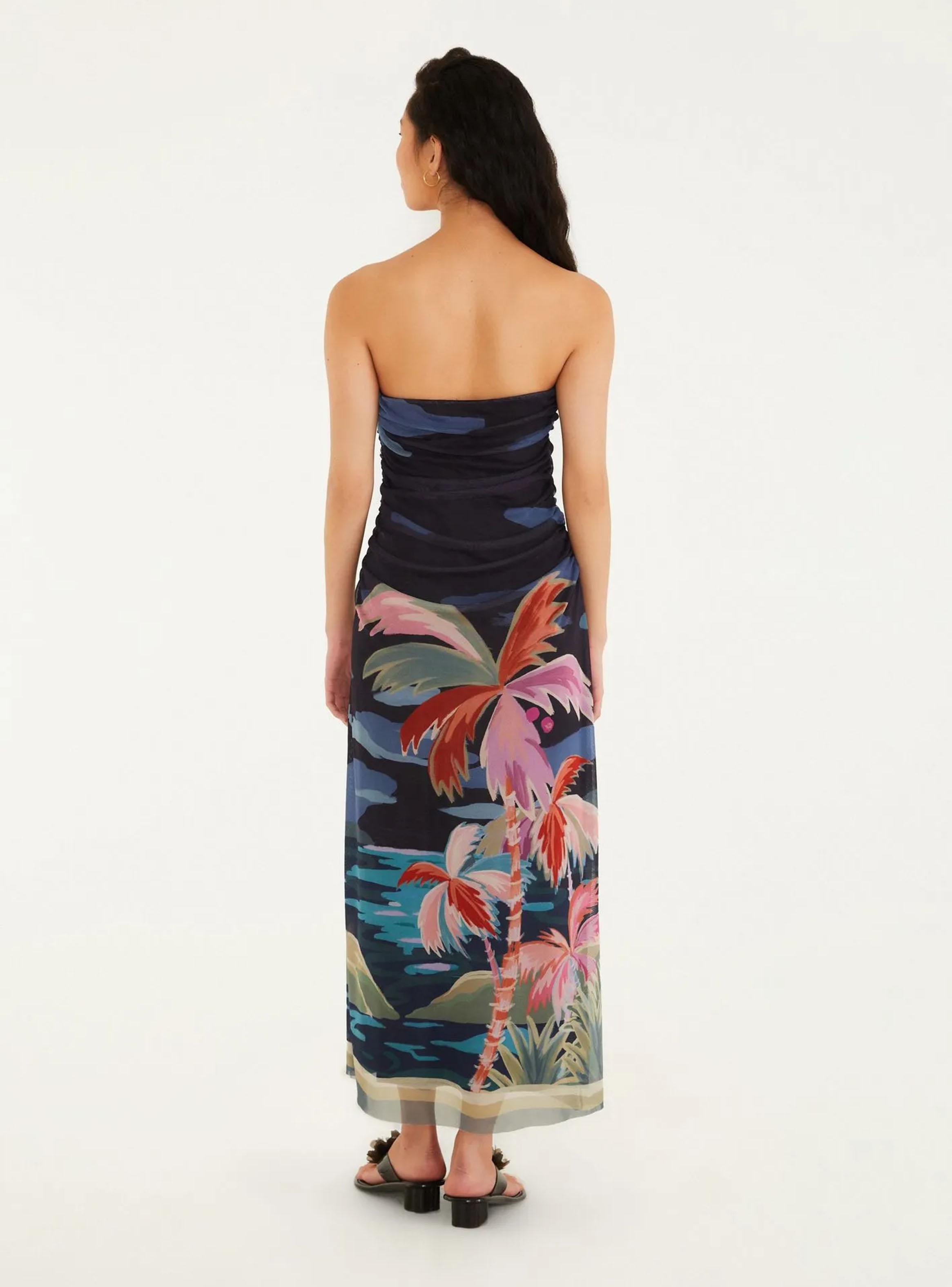 Vestido Midi Ajustado Diseño Paisaje-1