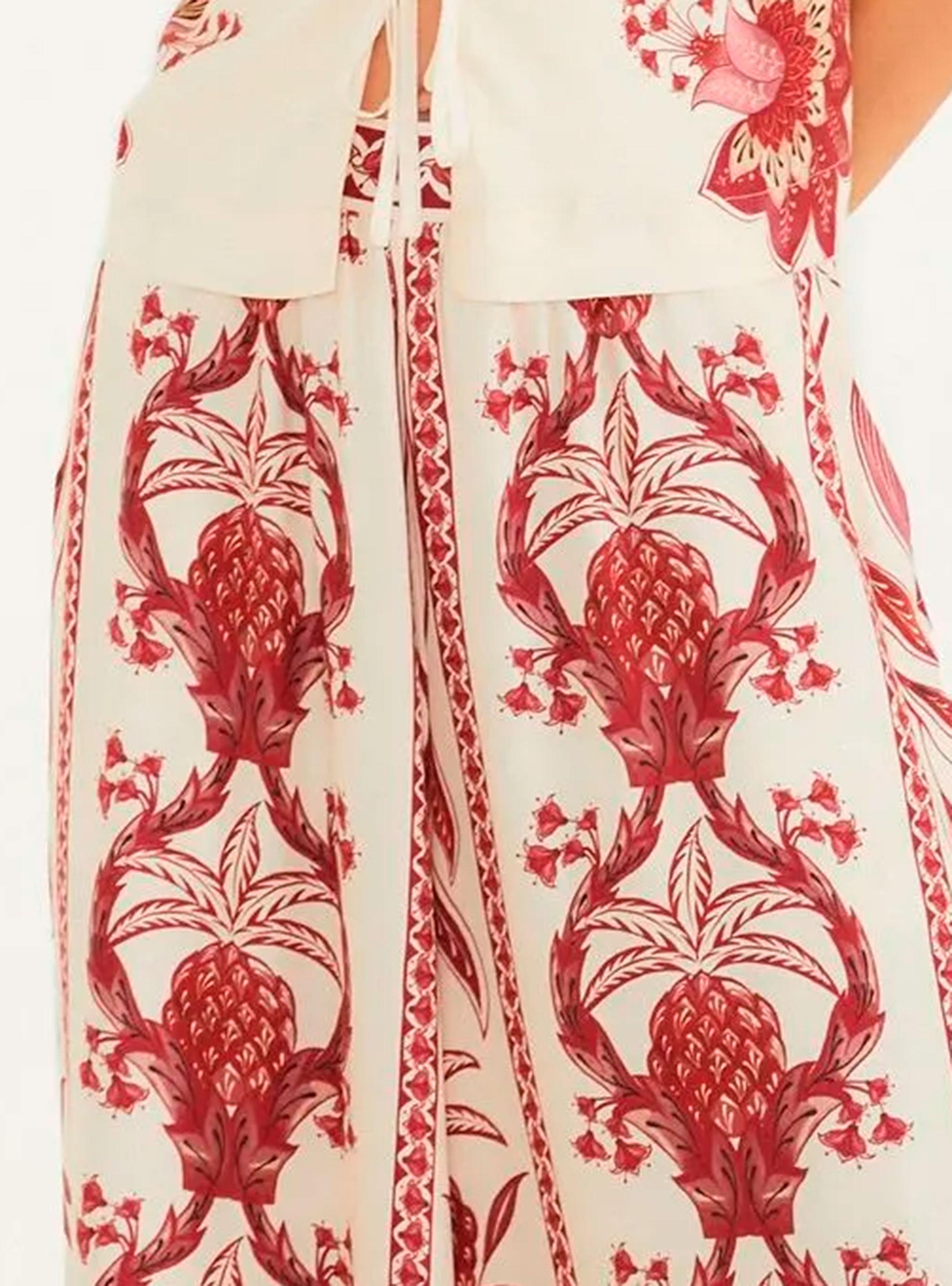 Pantalón Wide Leg Diseño Piñas Tropicales-2