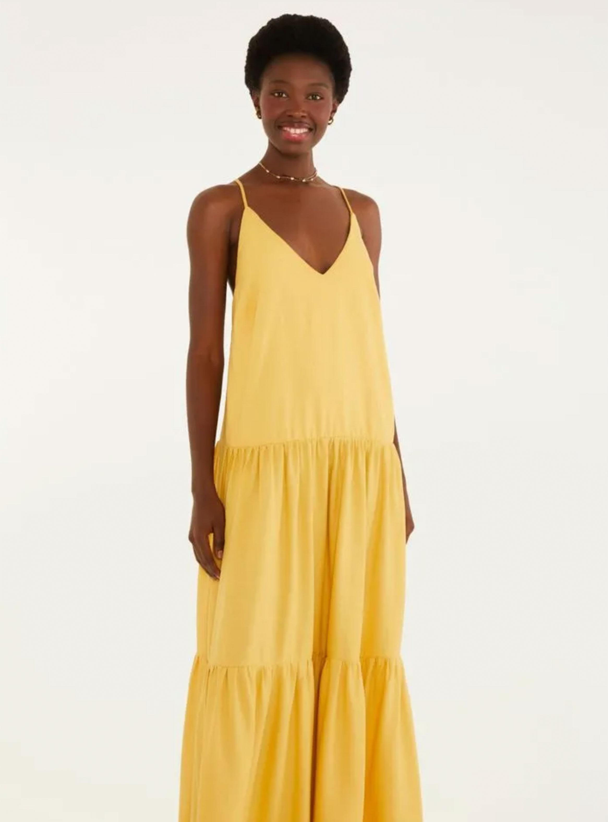 Vestido Largo Detalle Falda Escalonada-2