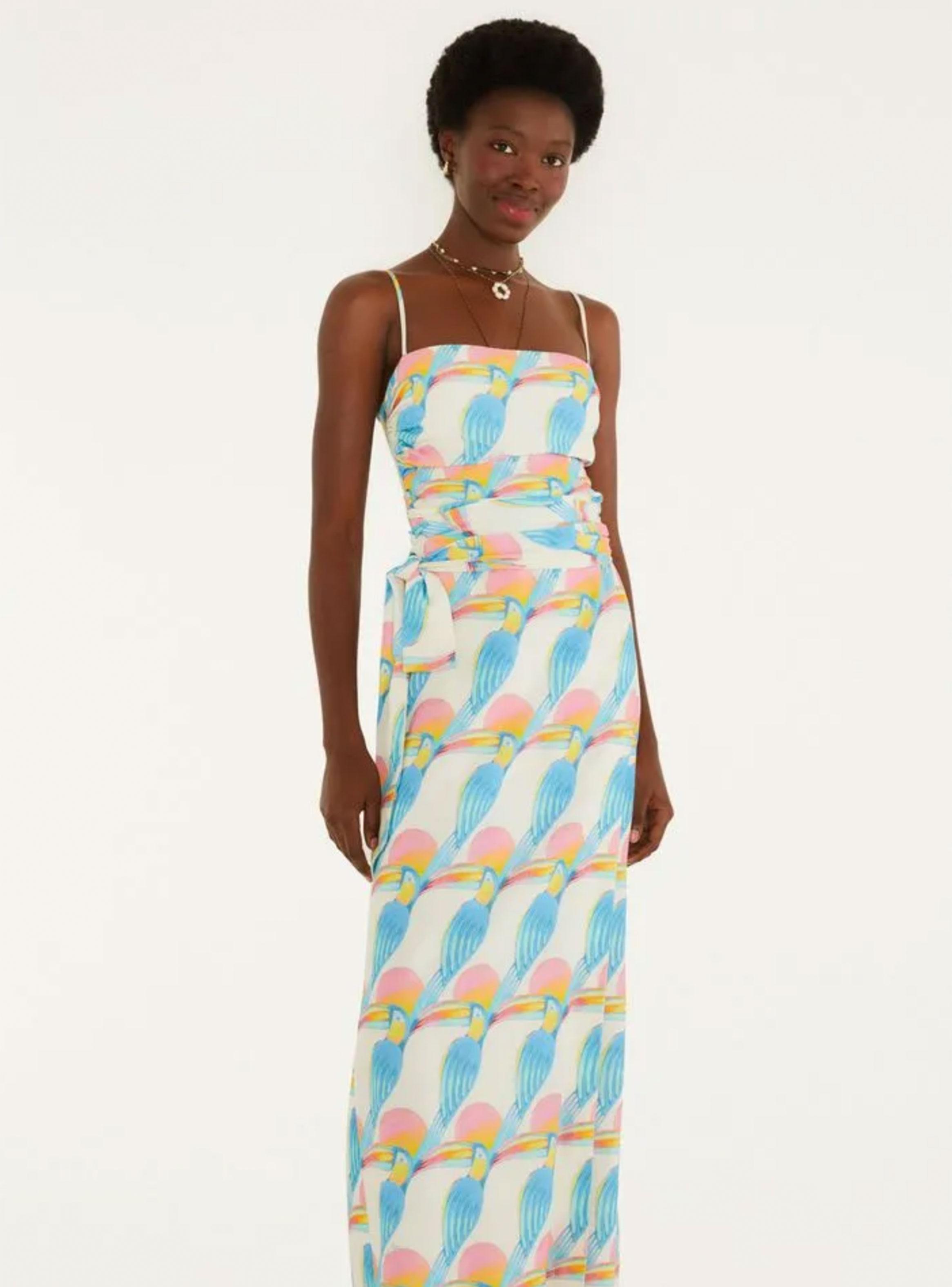 Vestido Midi con Lazo Diseño Tucanes-2