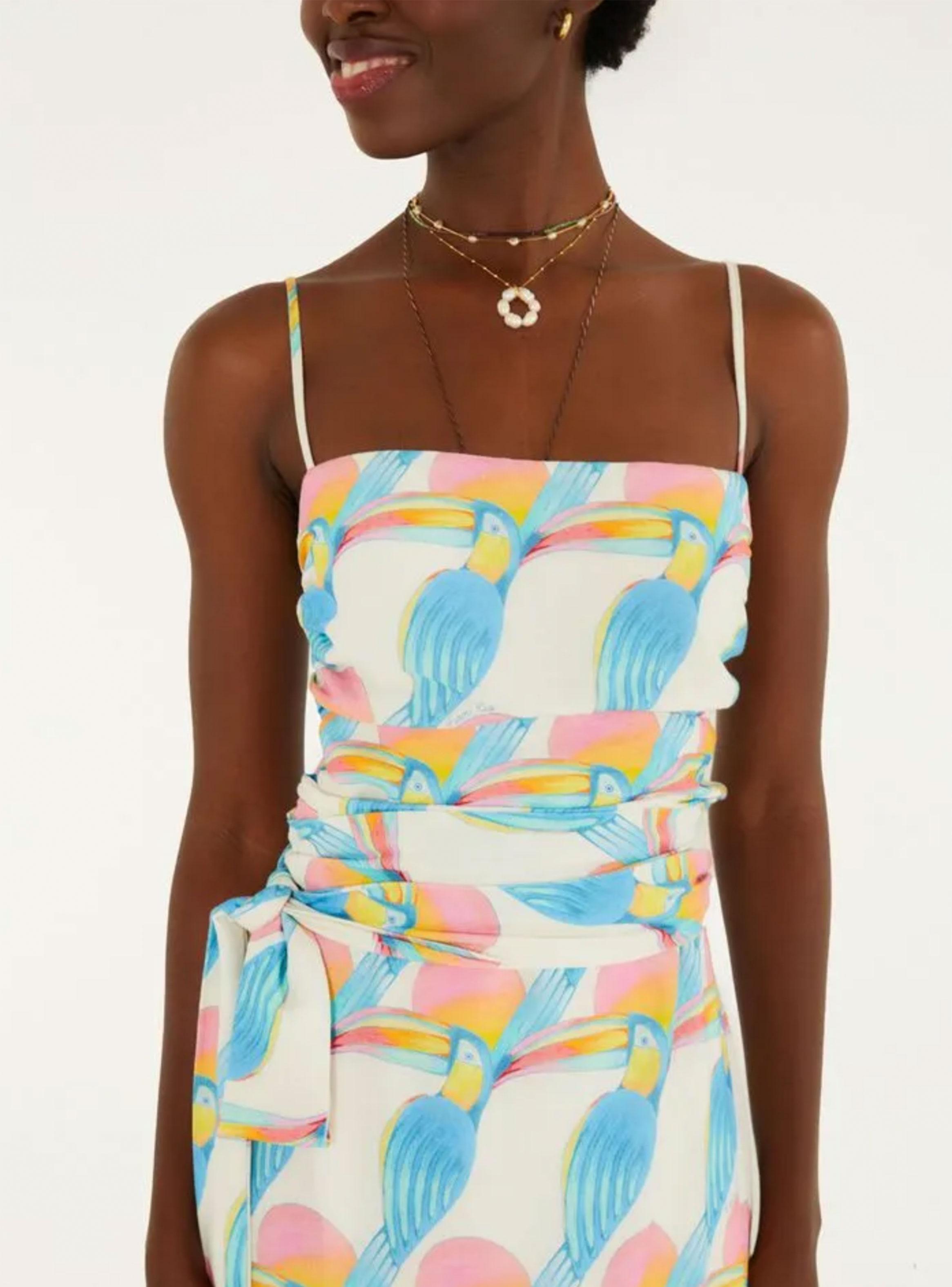 Vestido Midi con Lazo Diseño Tucanes-3