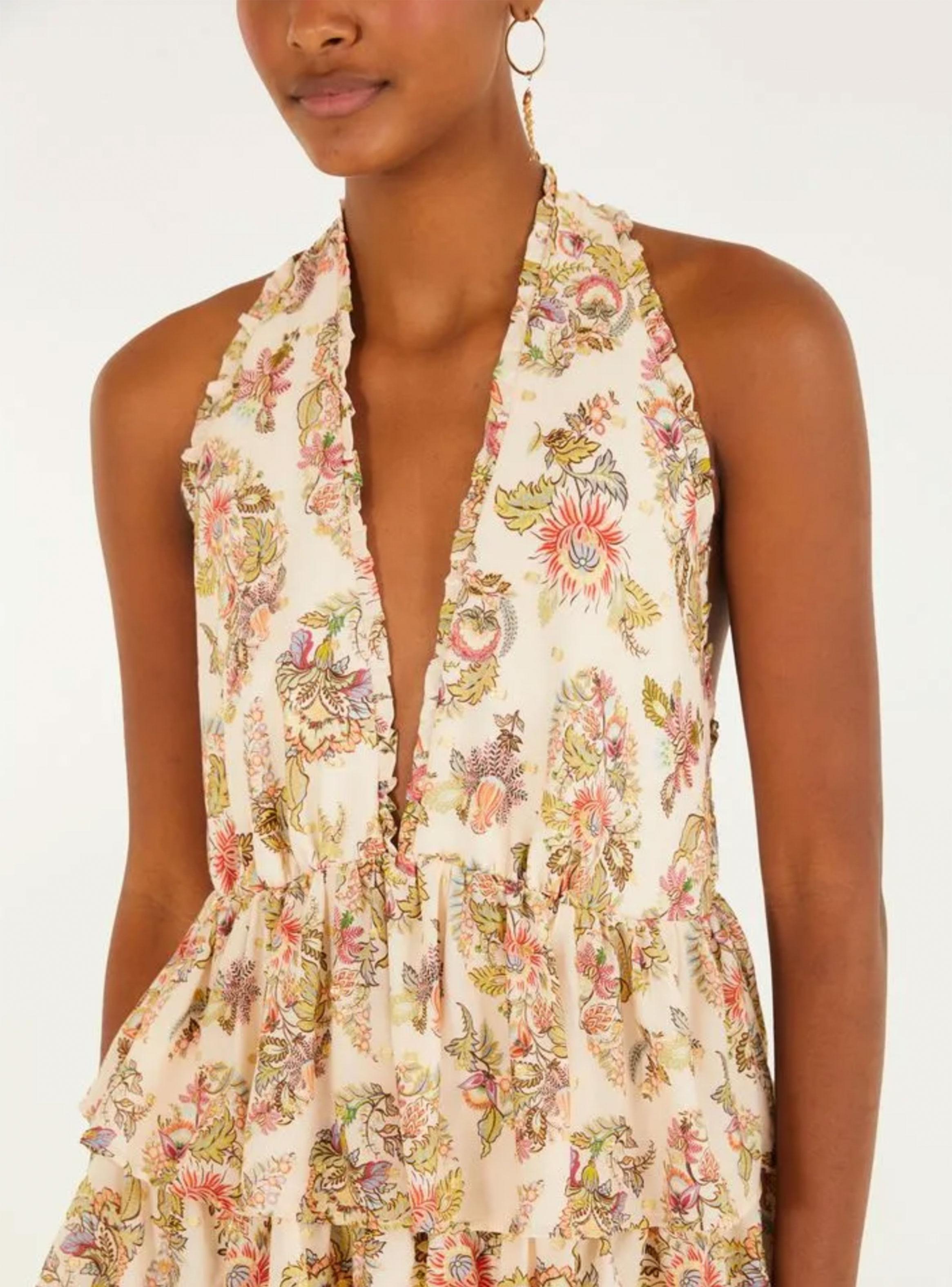 Vestido Corto con Vuelos Diseño Floral-2