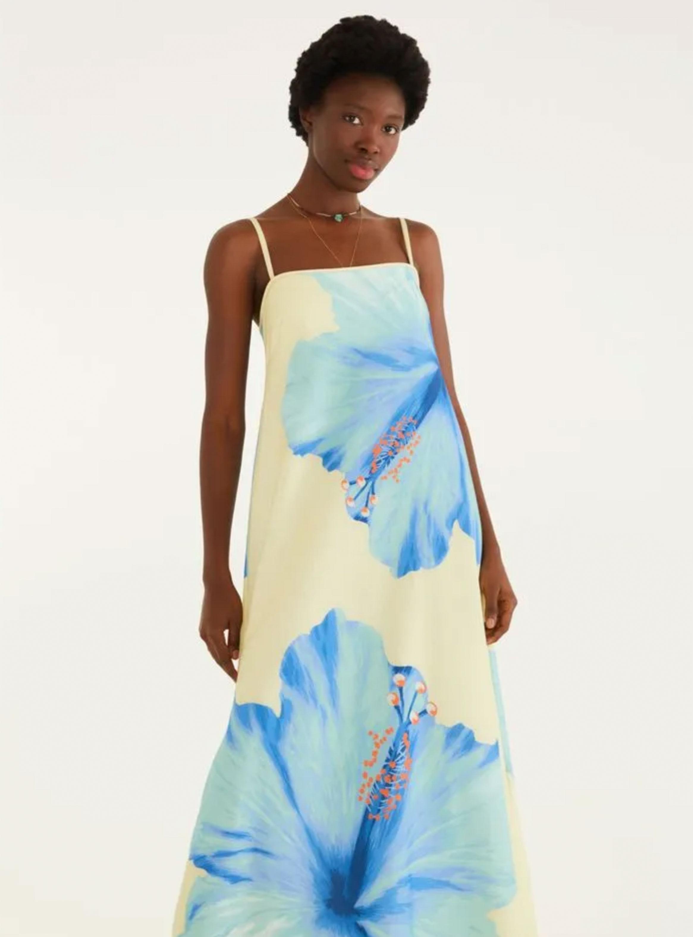 Vestido Midi Diseño Maxi Flores-3