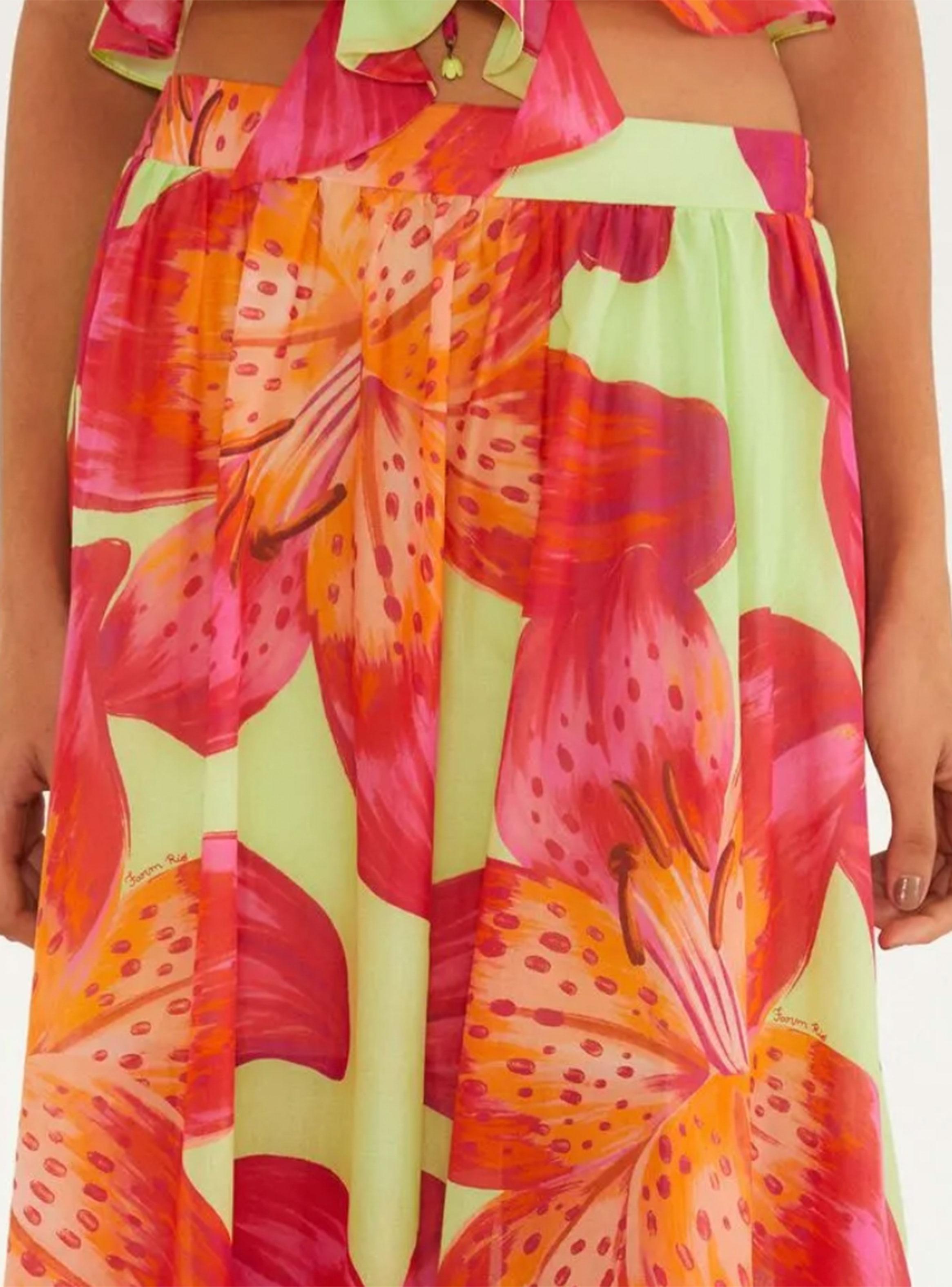 Maxi Falda Diseño Flores Tropicales-2