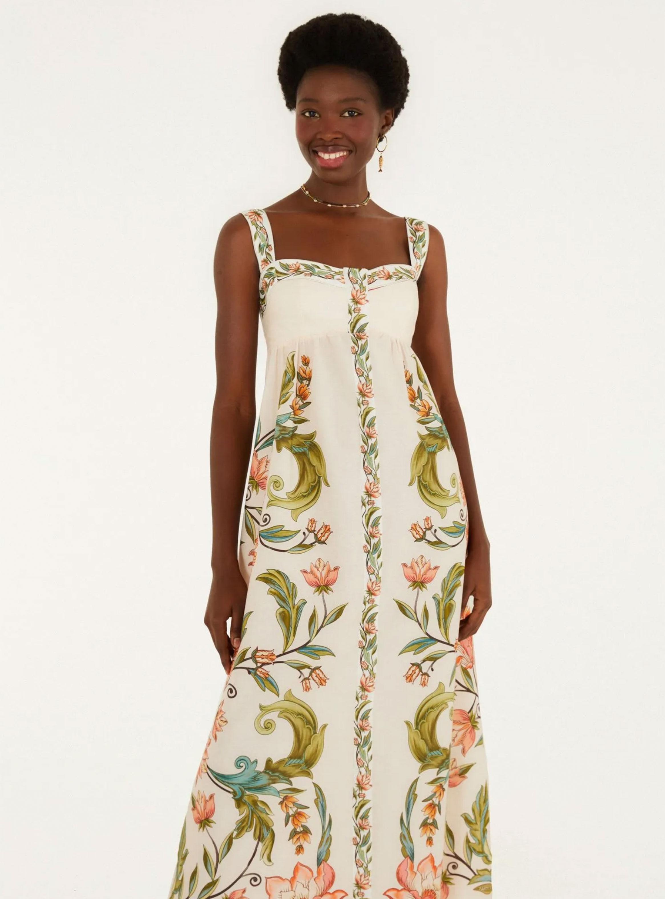 Vestido Midi con Detalles Florales-2