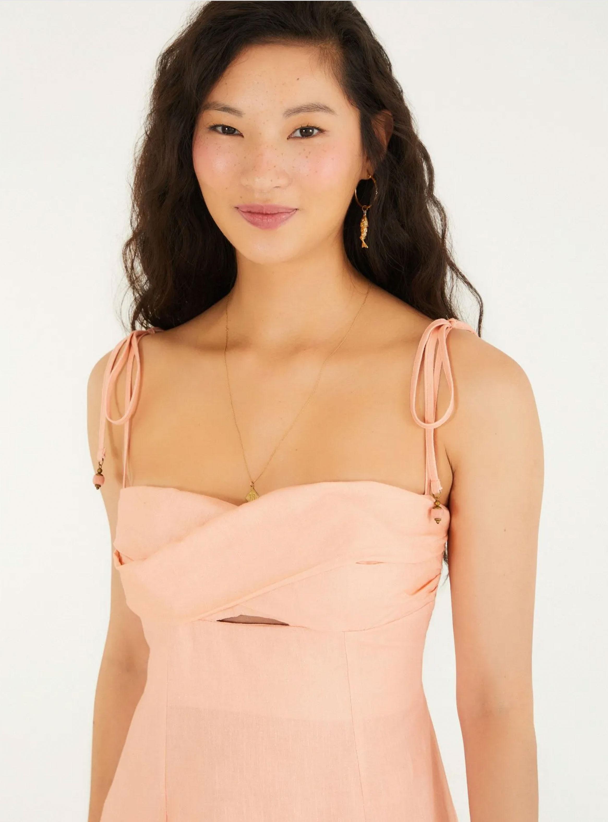 Vestido Escote Cruzado y Diseño de Palmeras-3