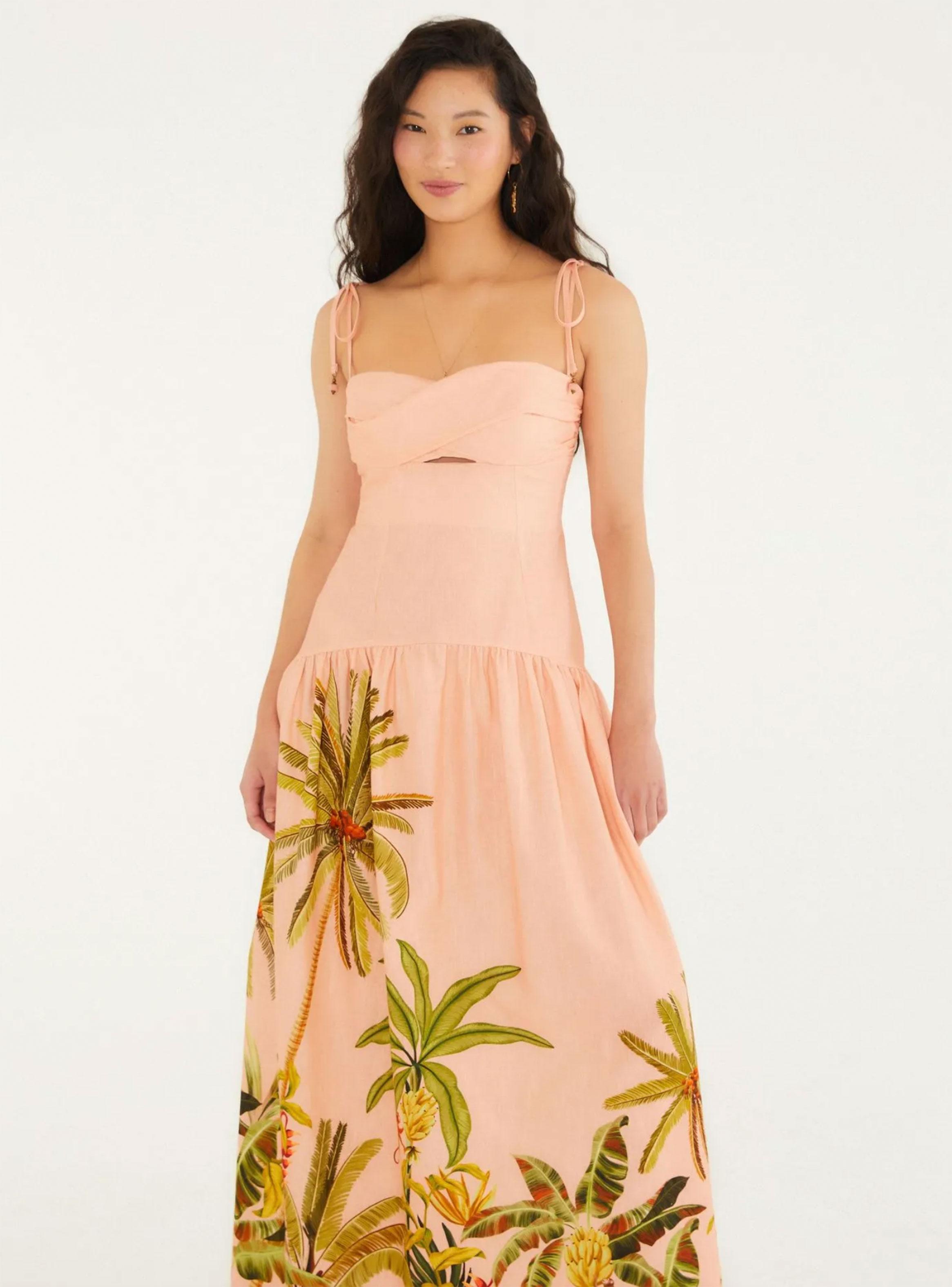 Vestido Escote Cruzado y Diseño de Palmeras-2