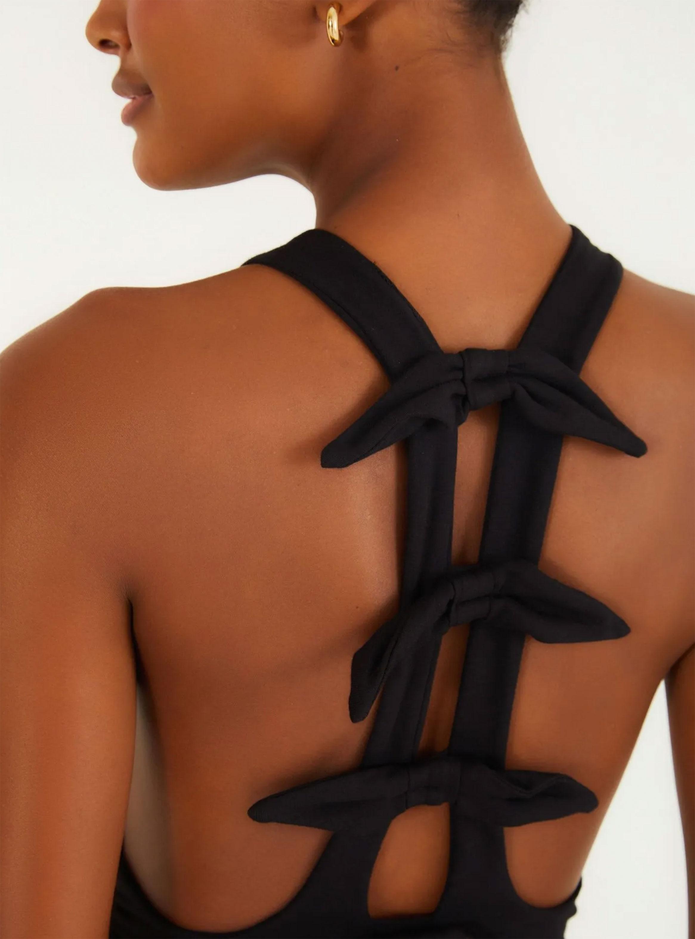 Vestido Corto Globo con Detalle de Lazos-2