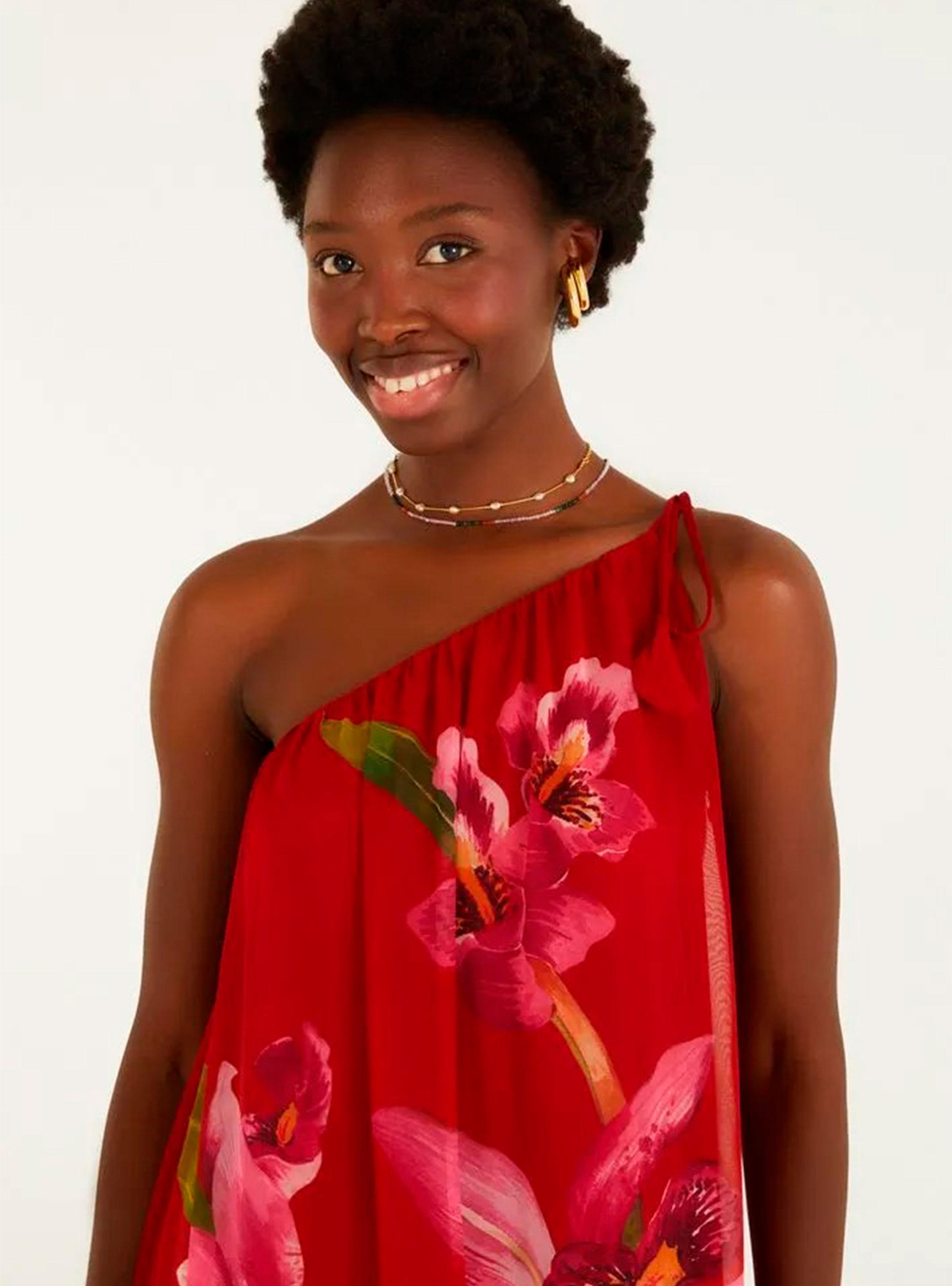 Vestido Midi Asimétrico Diseño Floral-3