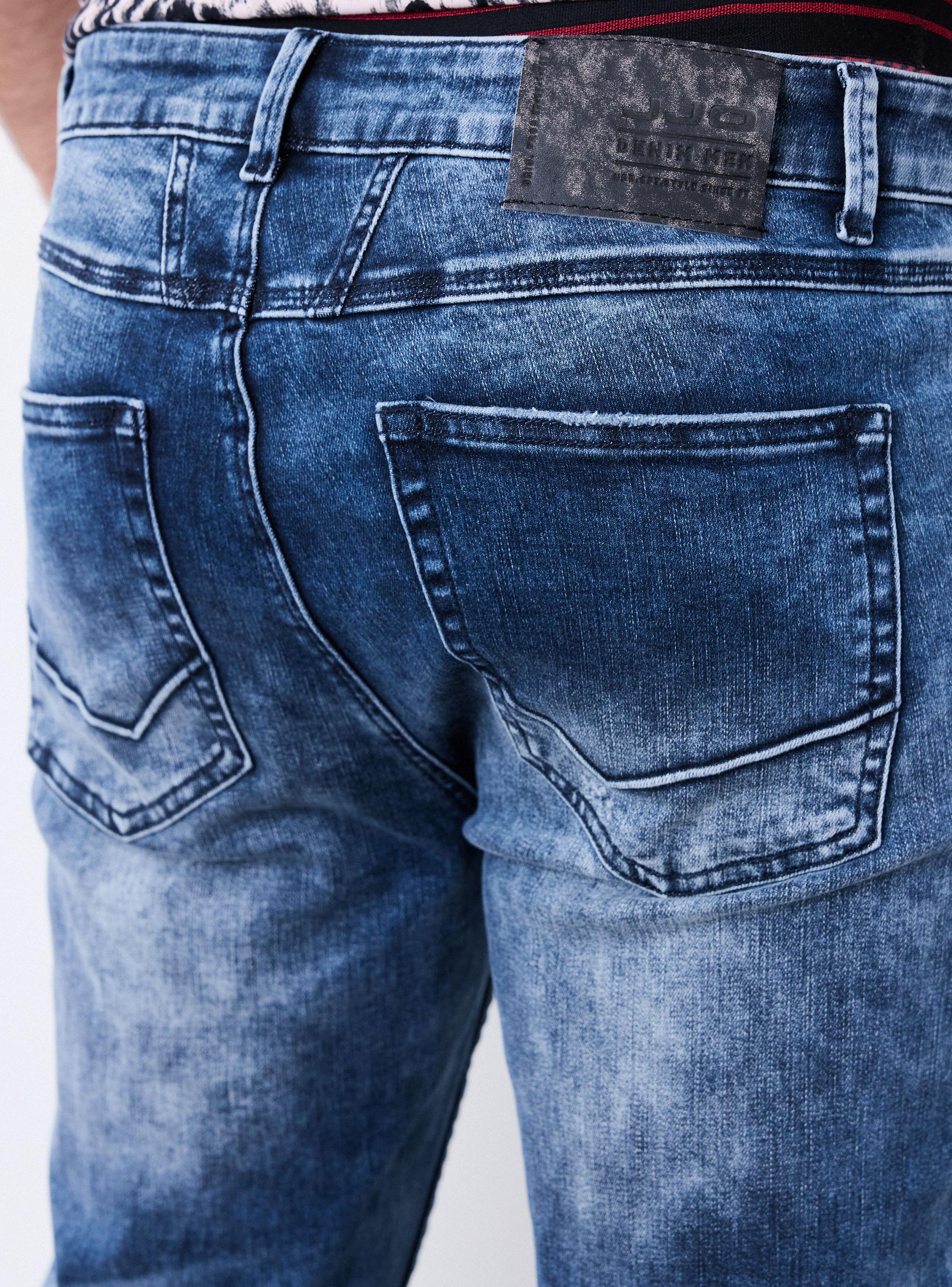 Jeans Skinny Oscuro Lavado Contrastado-3