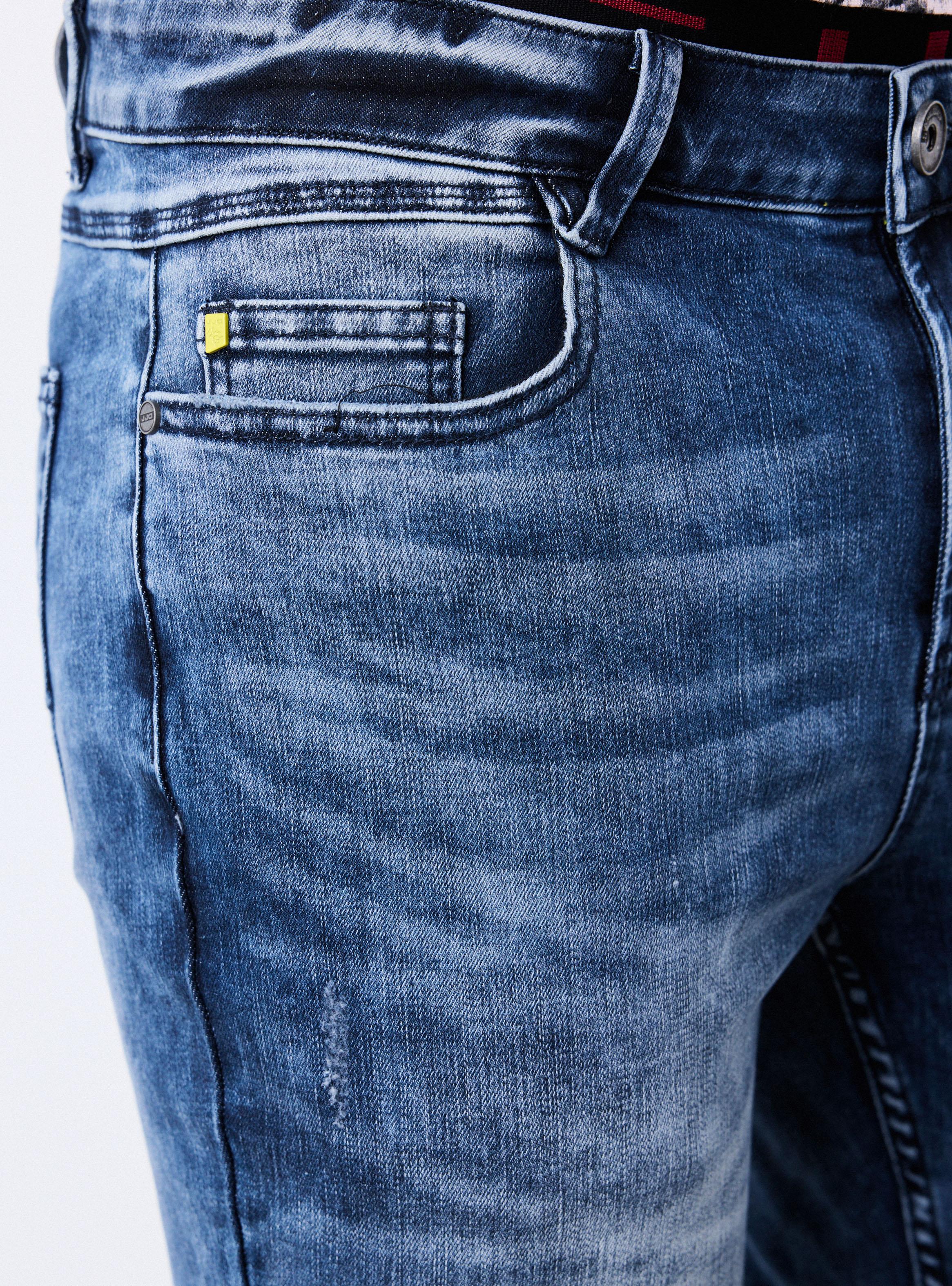 Jeans Skinny Oscuro Lavado Contrastado-2