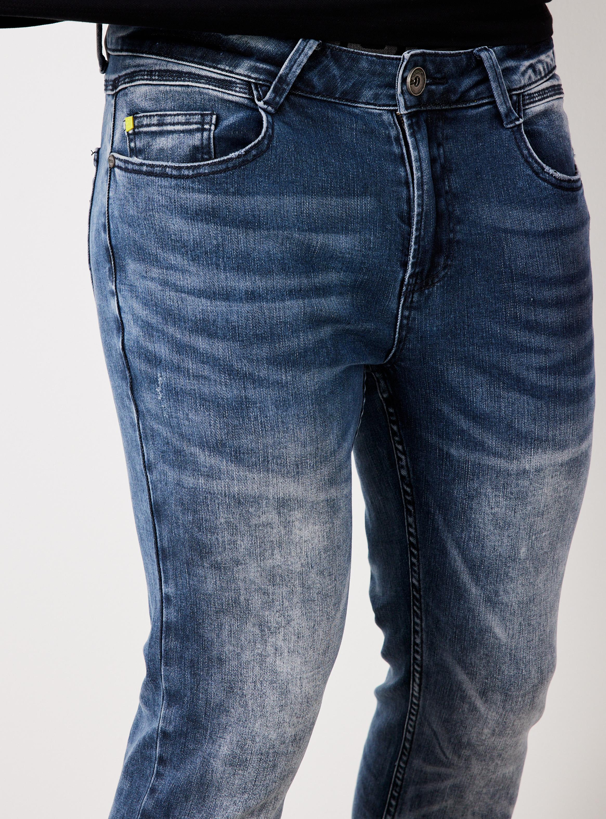 Jeans Skinny Oscuro Lavado Contrastado-2