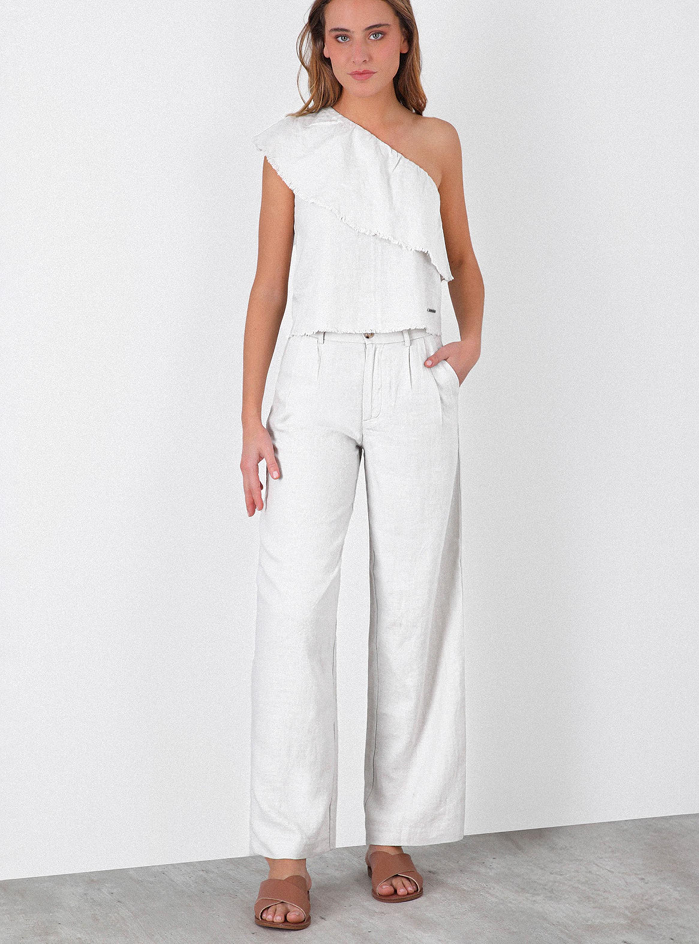 Pantalón Lino Liso Tiro Medio-4