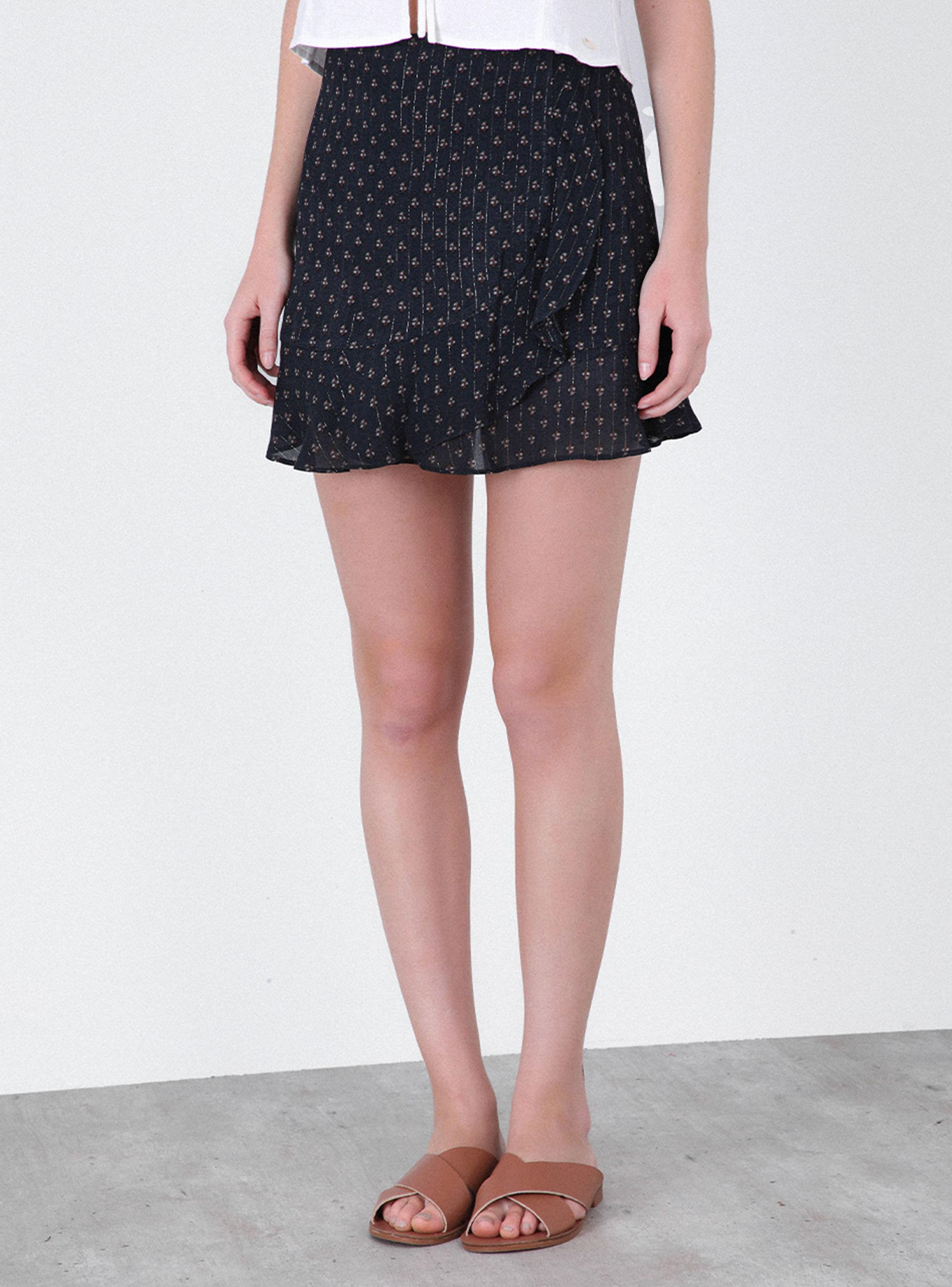 Falda Estampada Vuelos Lurex Blue-2