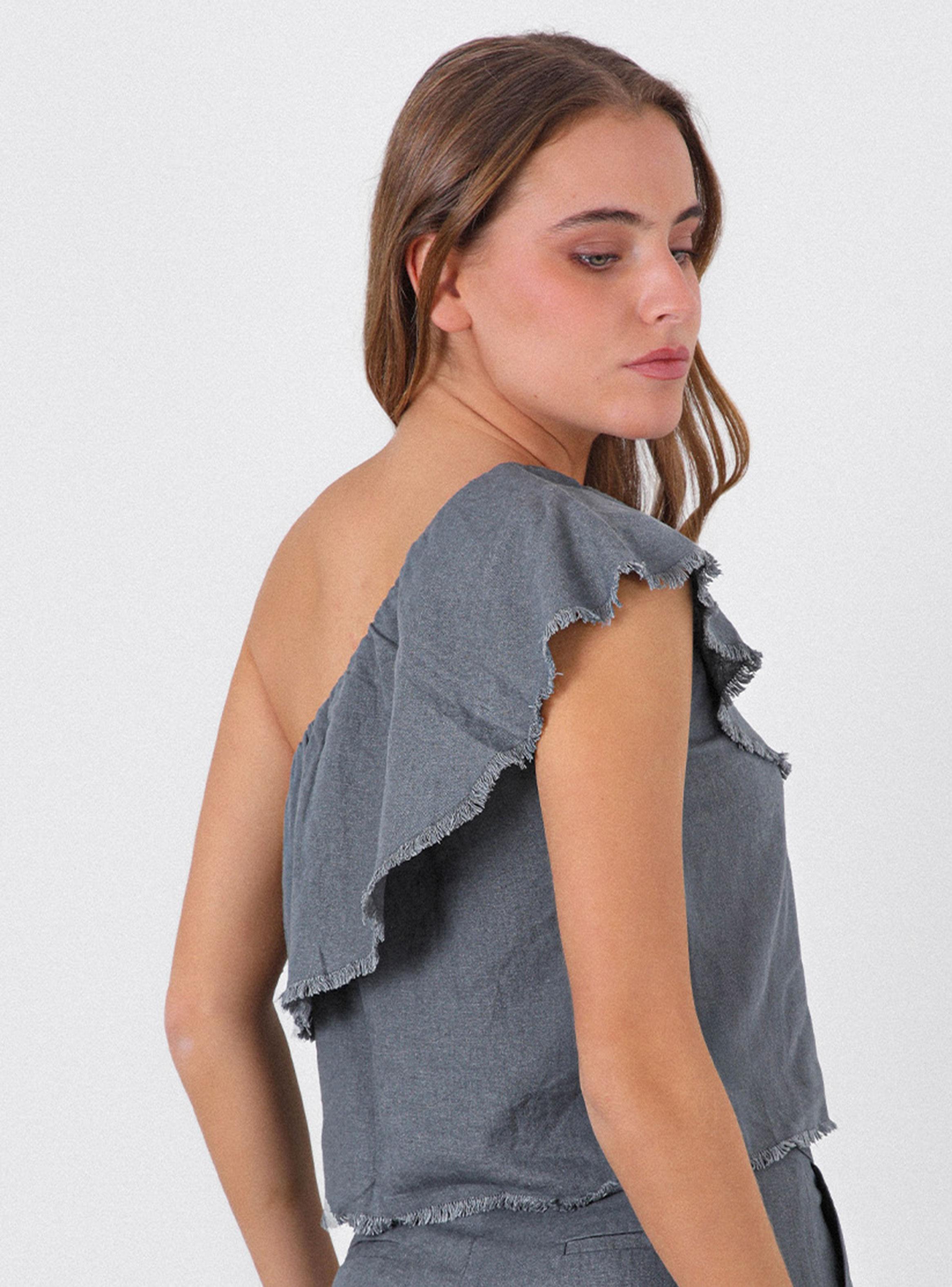 Top Hombro Vuelos Grey-2