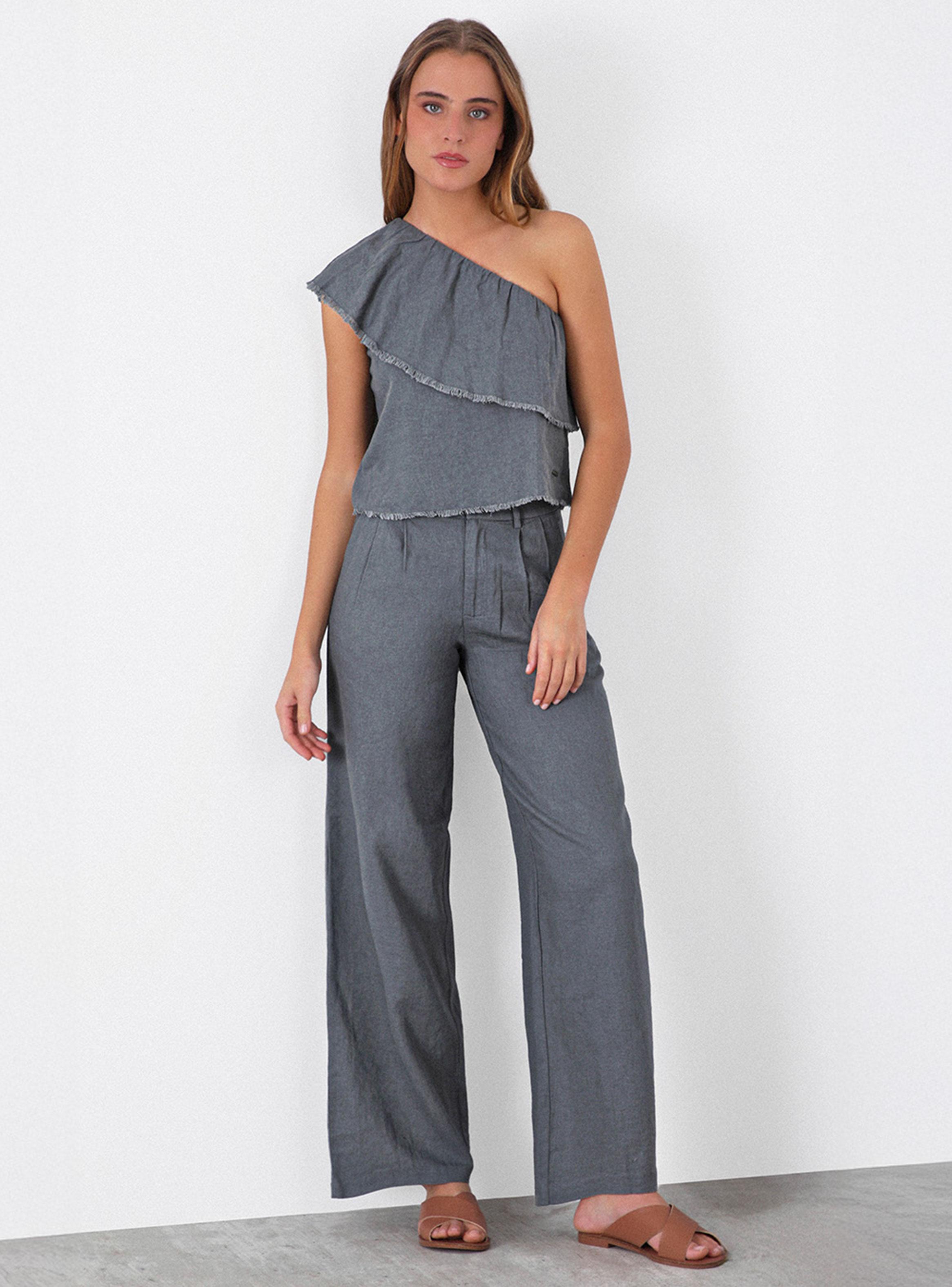 Top Hombro Vuelos Grey-5