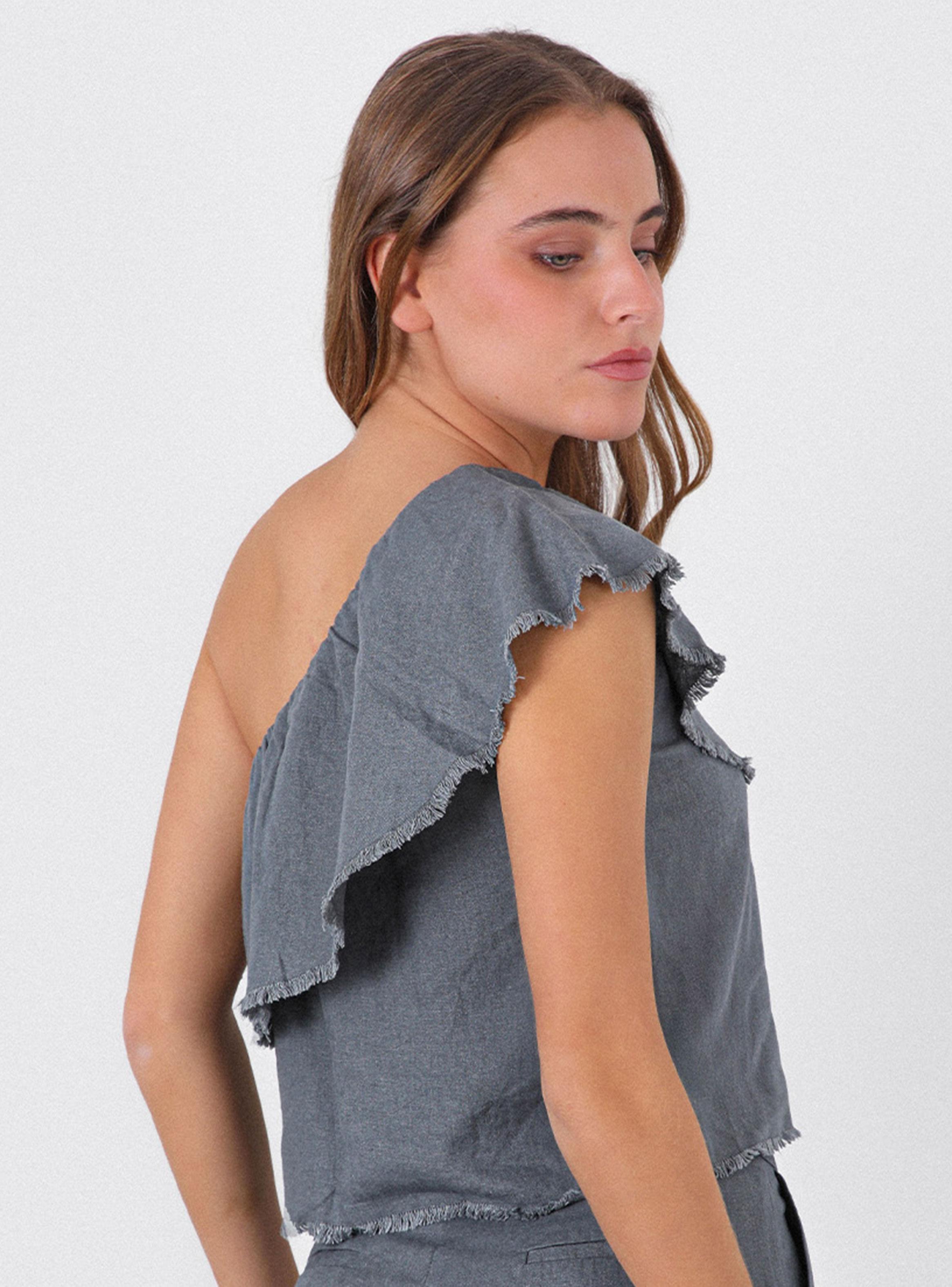 Top Hombro Vuelos Grey-3