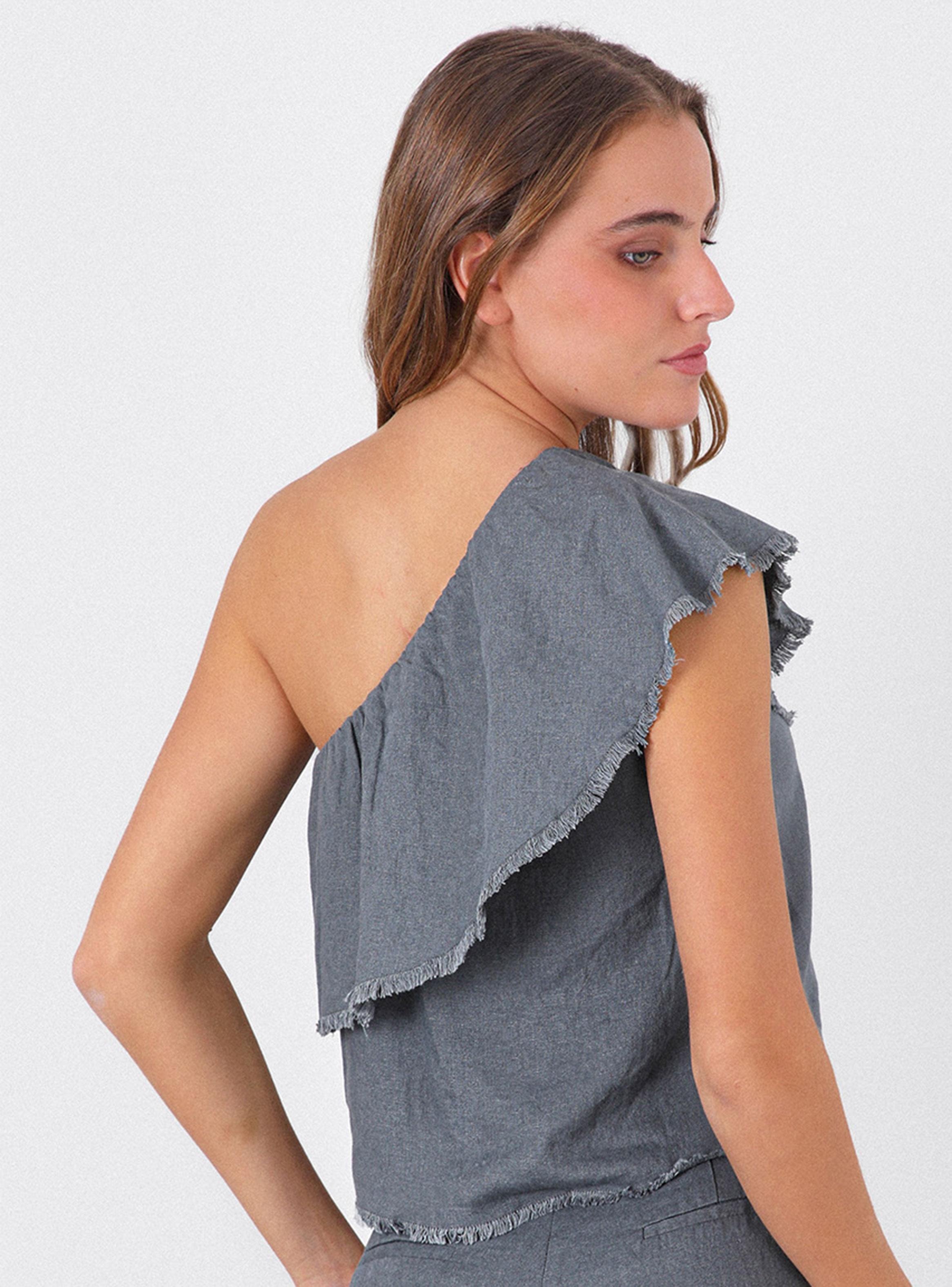 Top Hombro Vuelos Grey-2