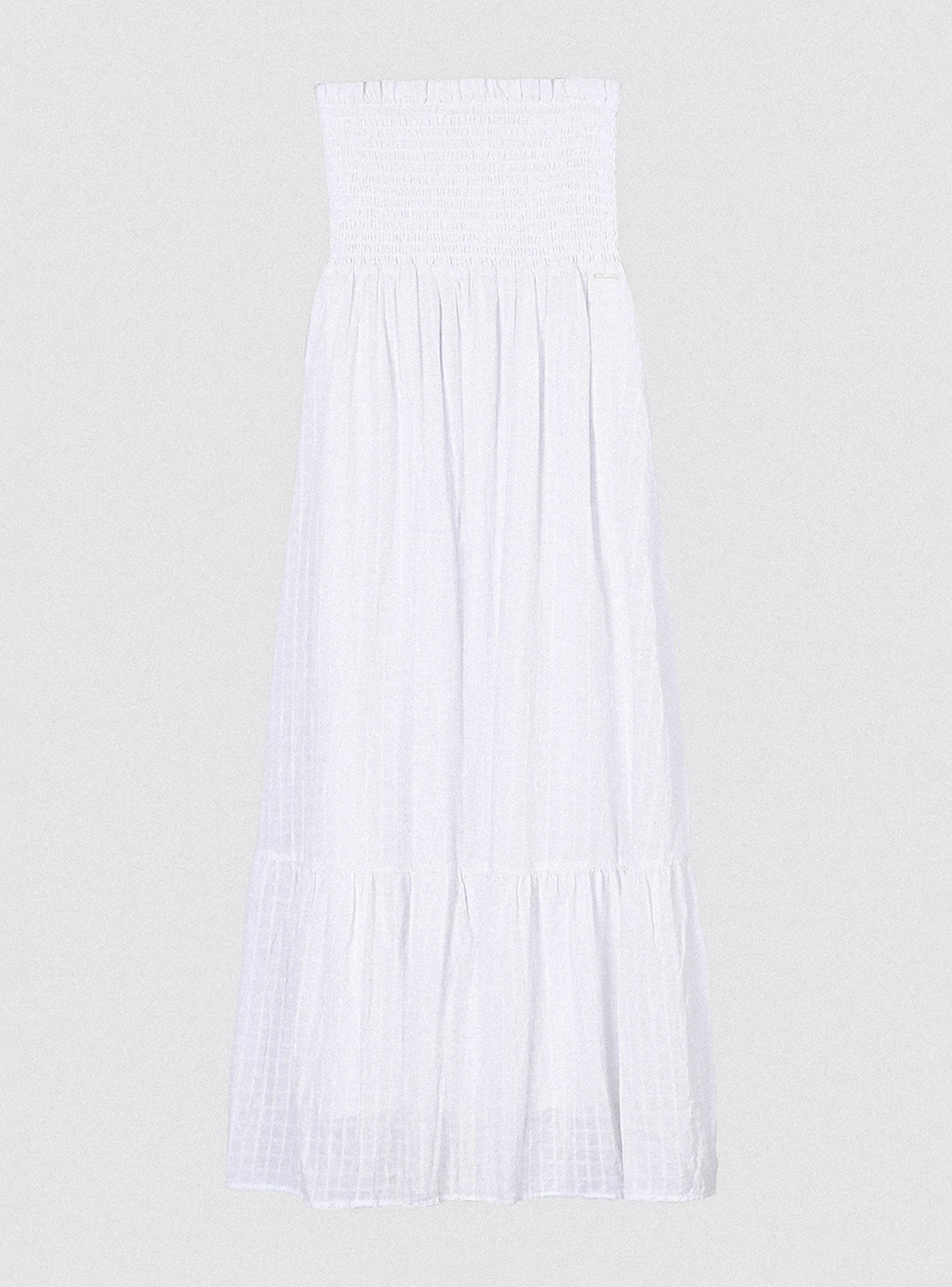 Vestido Largo Strapless White-4