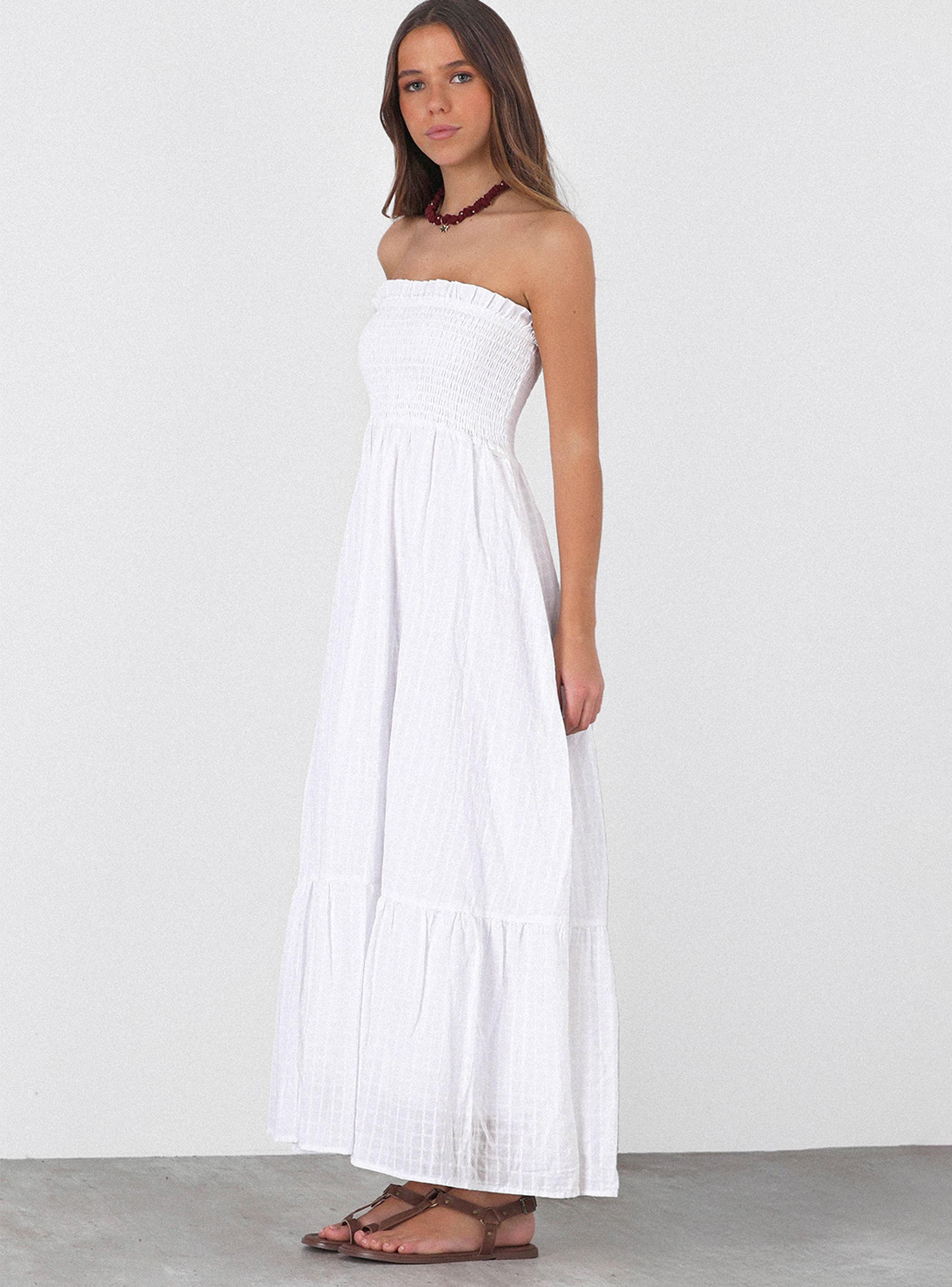 Vestido Largo Strapless White-2