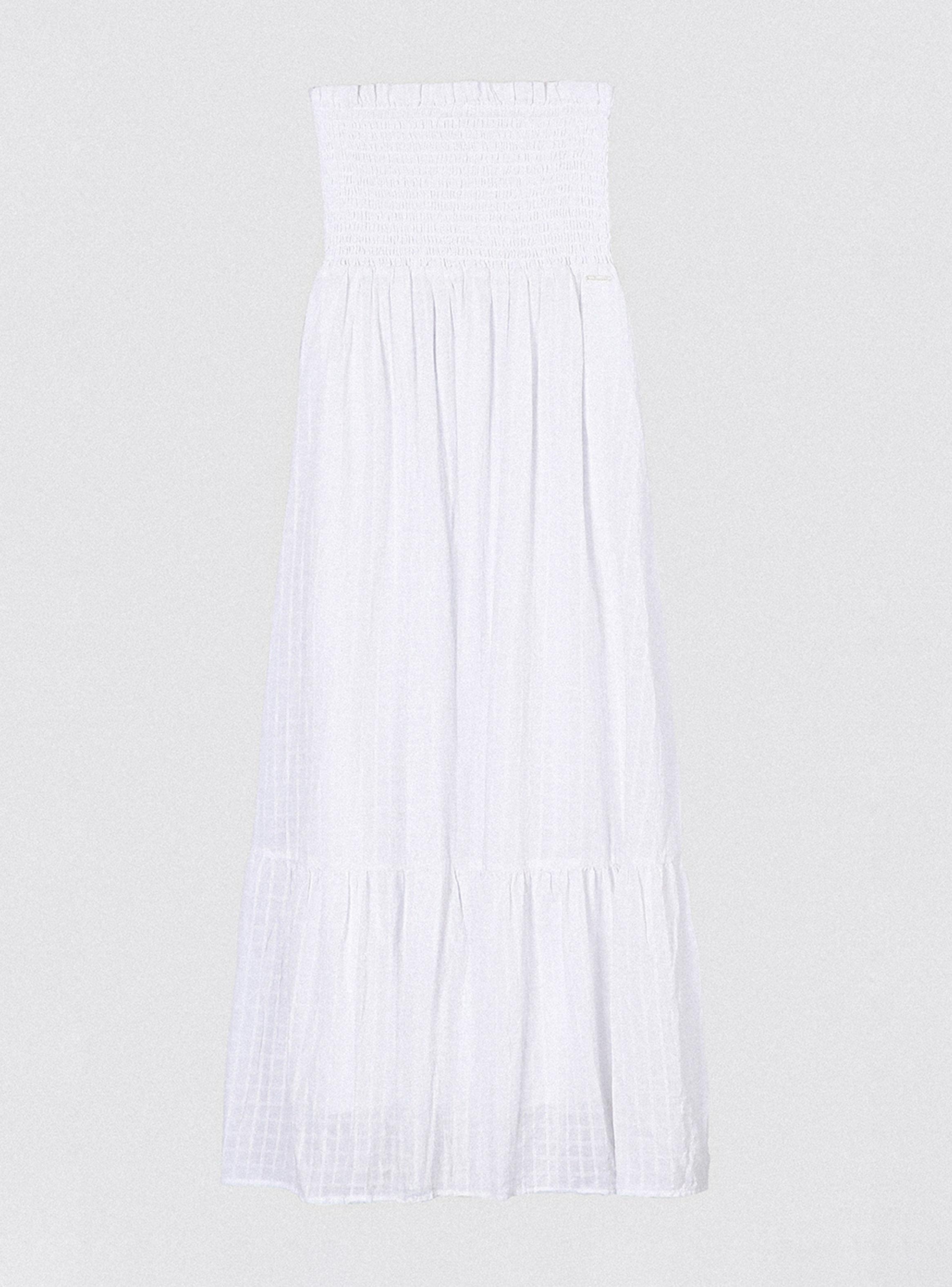 Vestido Largo Strapless White Colección Josefa Saez-5