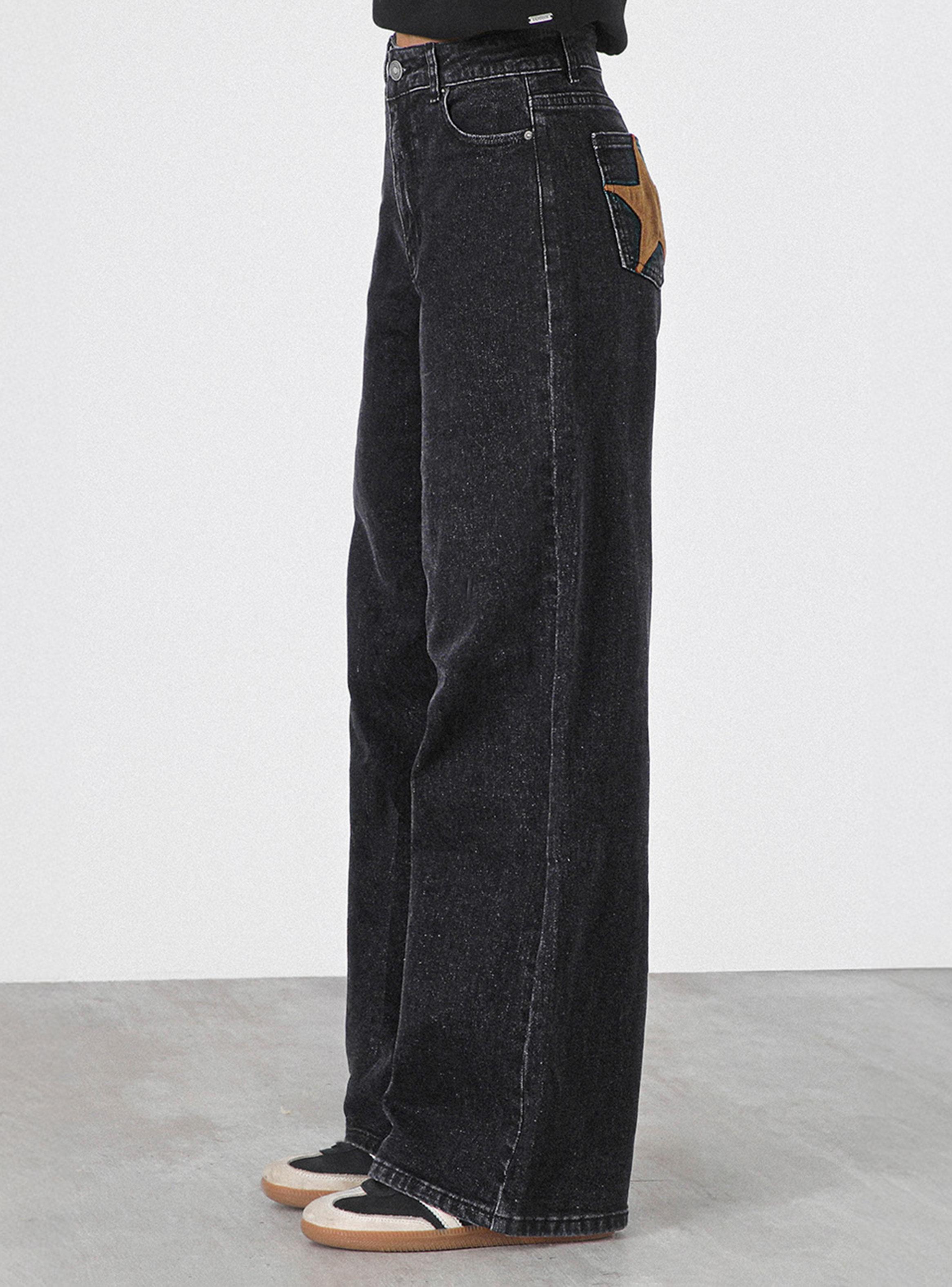 Pantalón Straight Estrellas Black-2