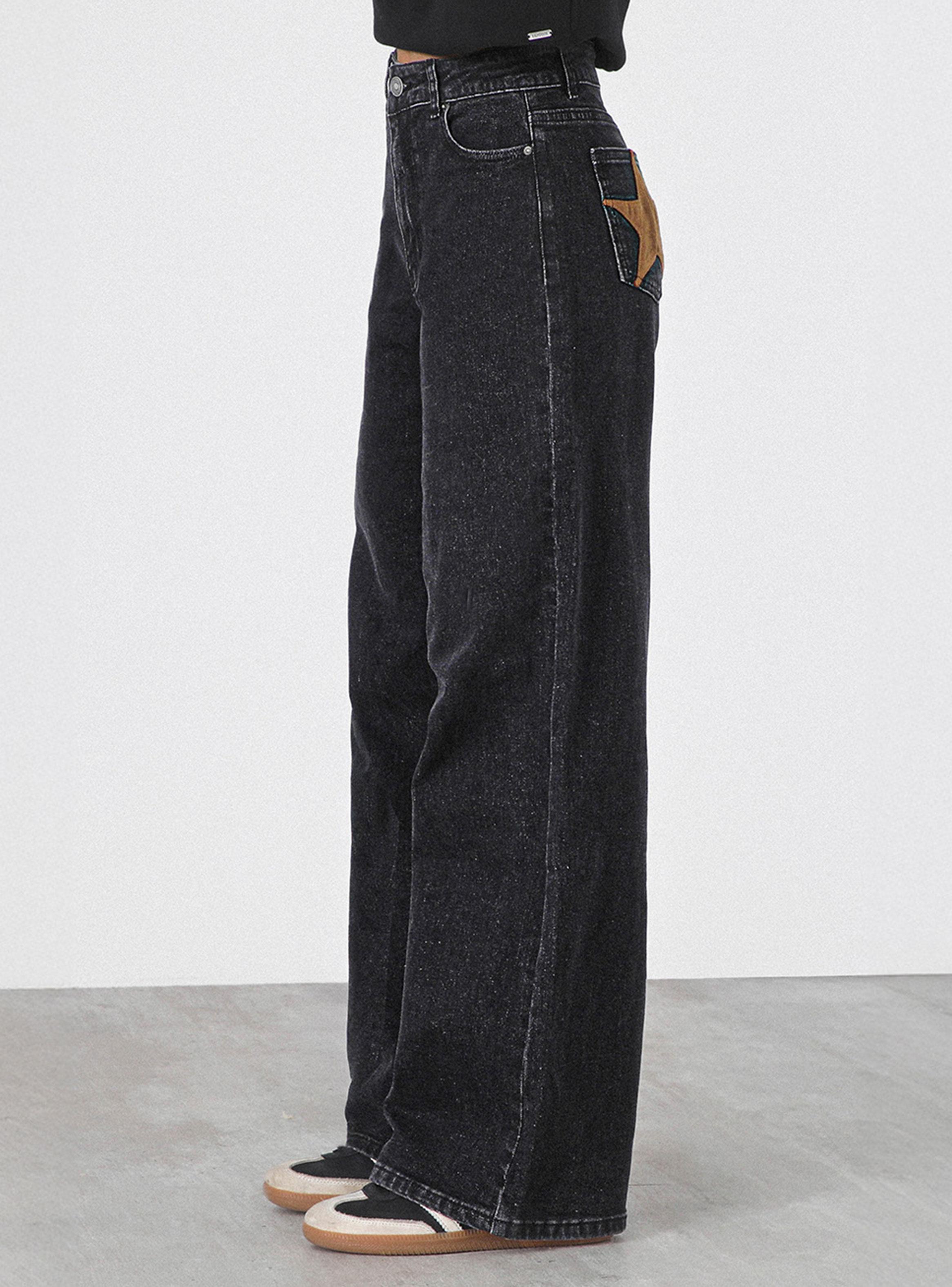 Pantalón Straight Estrellas Black-2